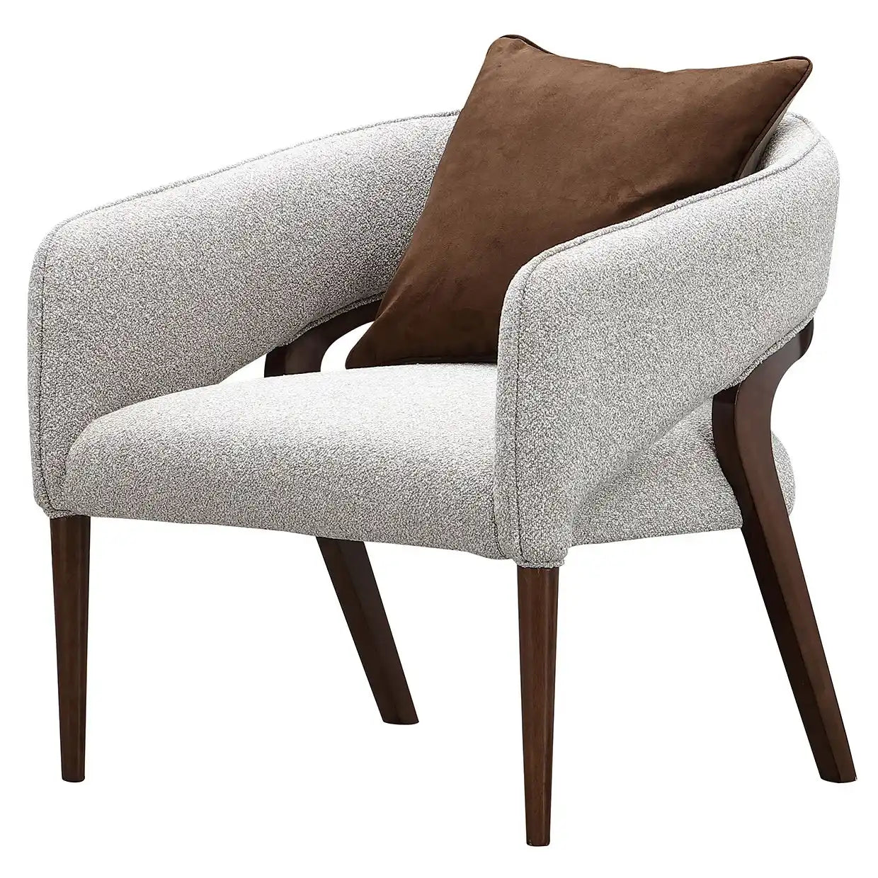 Houston - Accent Chair - Pebble / Walnut - Best Buy Furniture