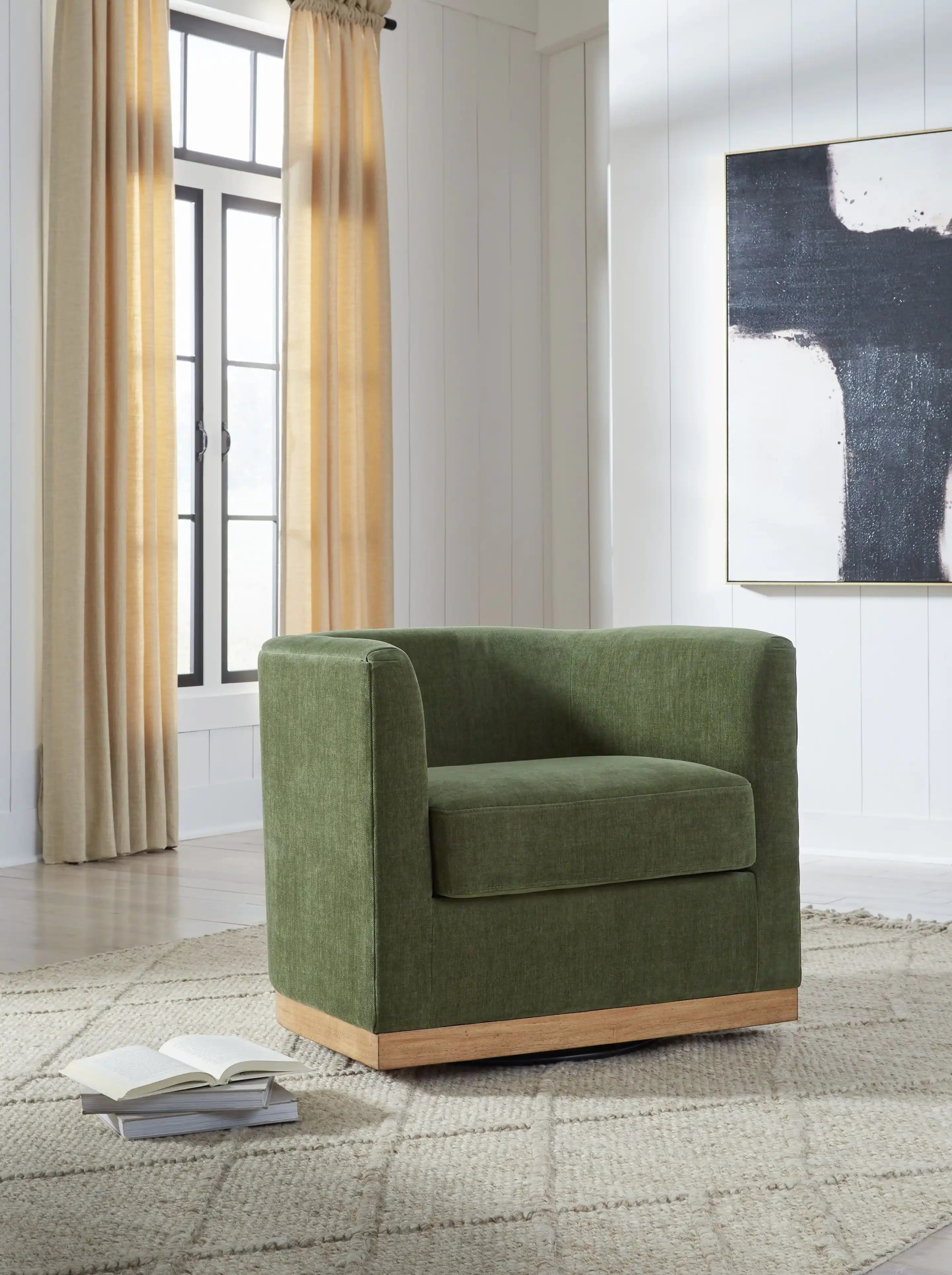 Jersonlow - Swivel Chair - Forest Green - Best Buy Furniture