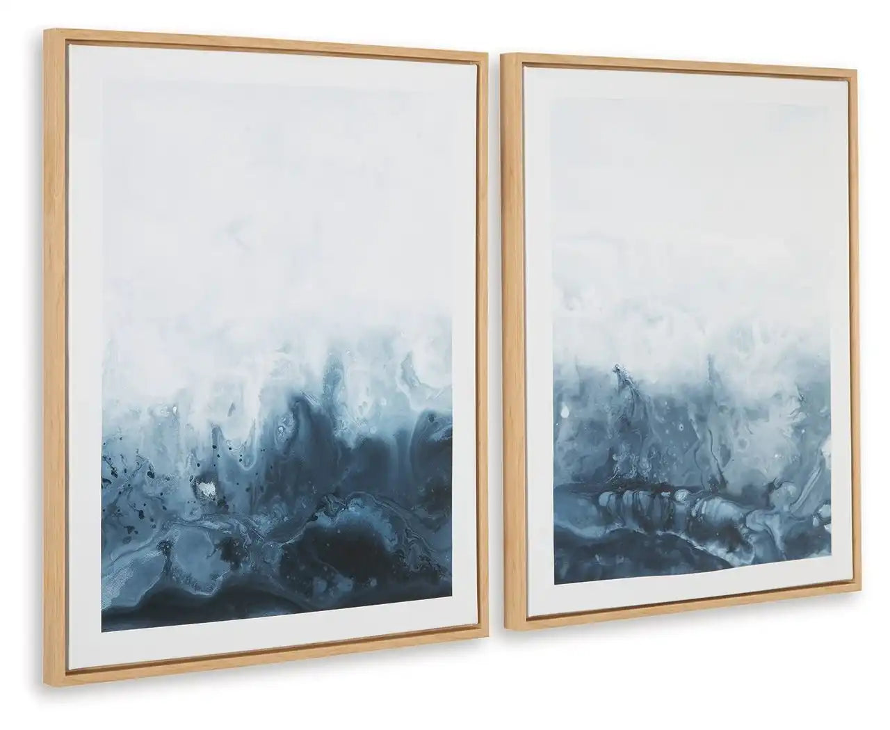 Holport - Wall Art Set (Set of 2) - Blue / White - Best Buy Furniture