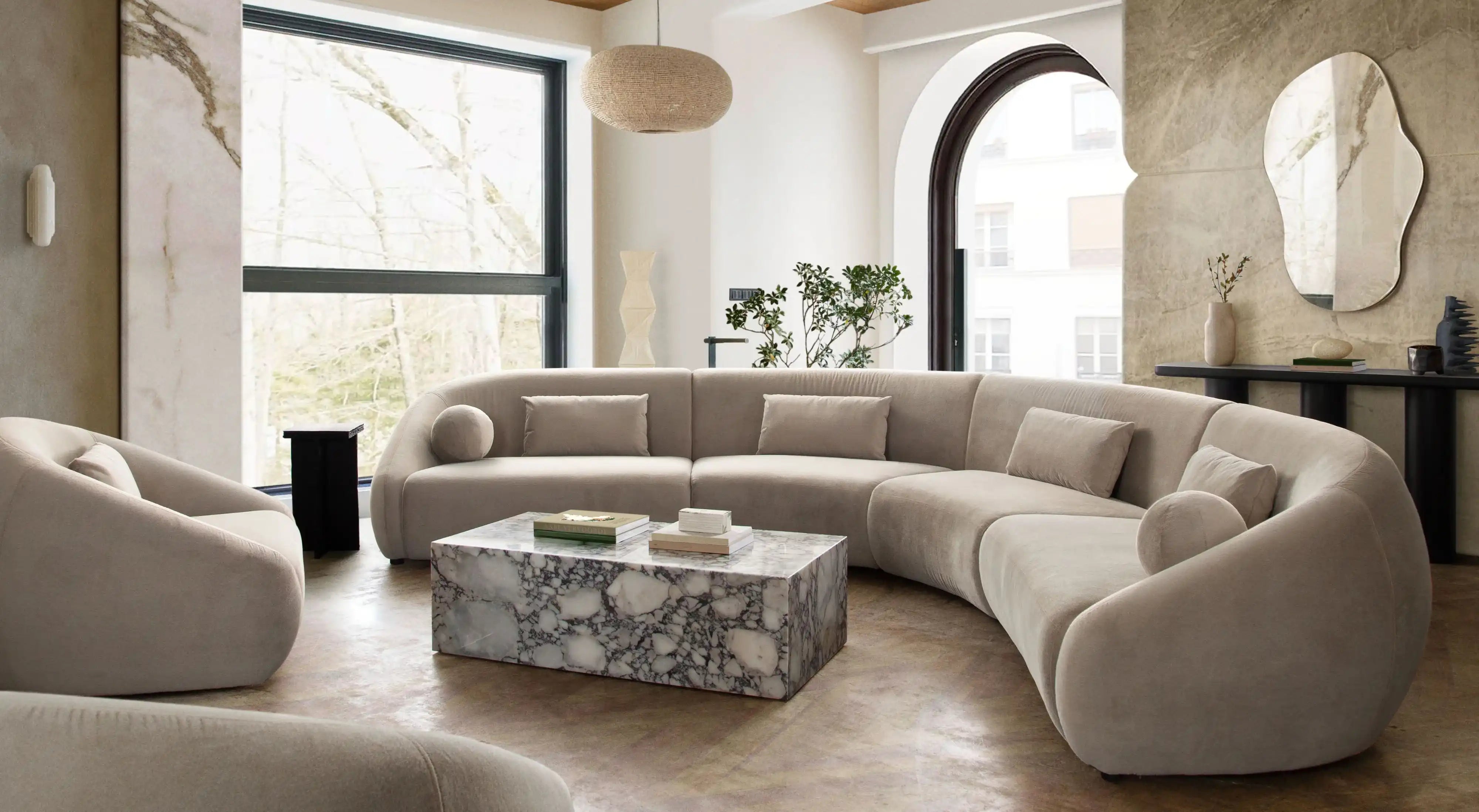 Lena 4 Piece Fawn Alpaca Fabric Sofa - Best Buy Furniture