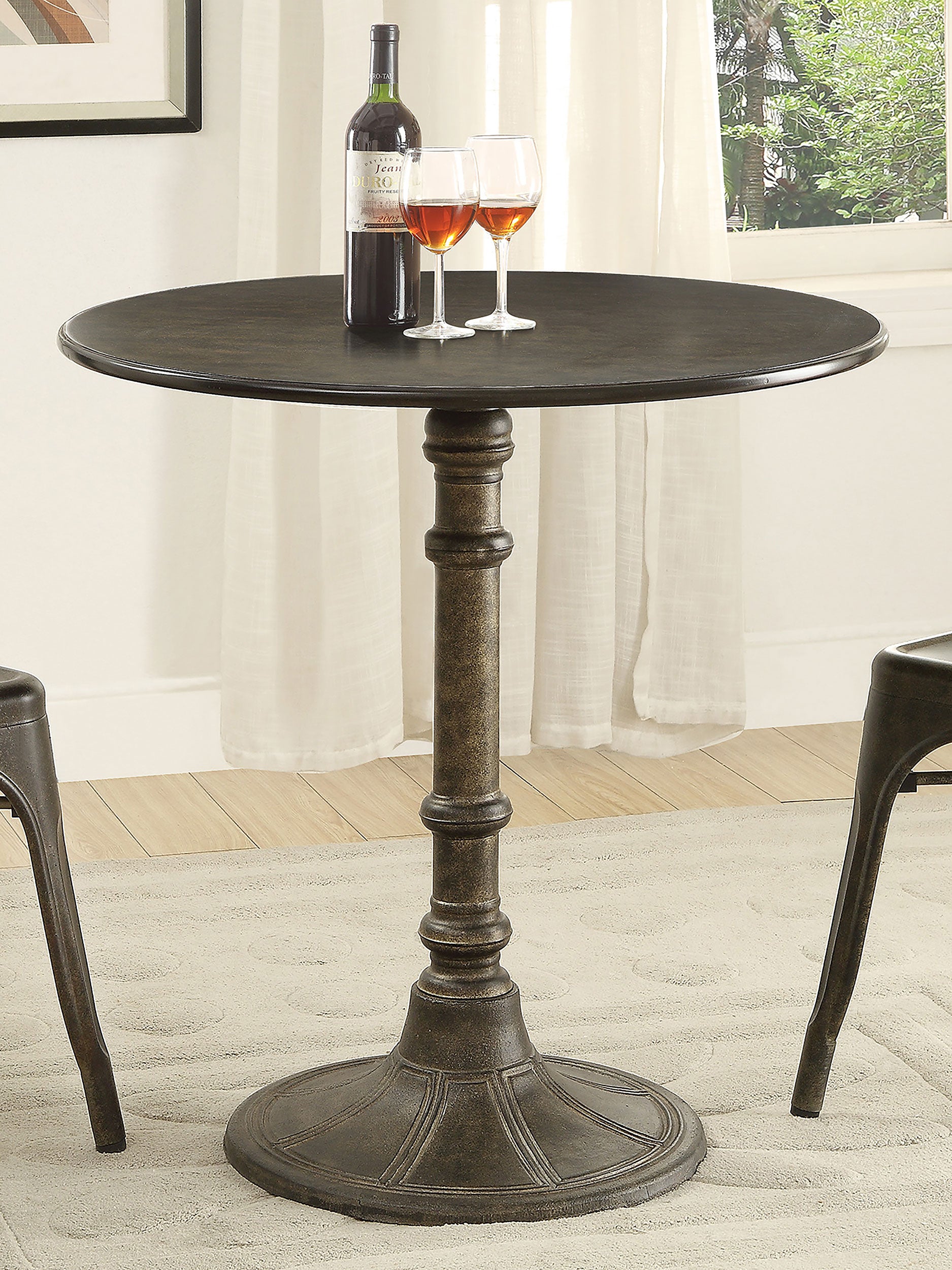 Oswego Round 30-inch Bistro Dining Table Bronze-CoasterEveryday