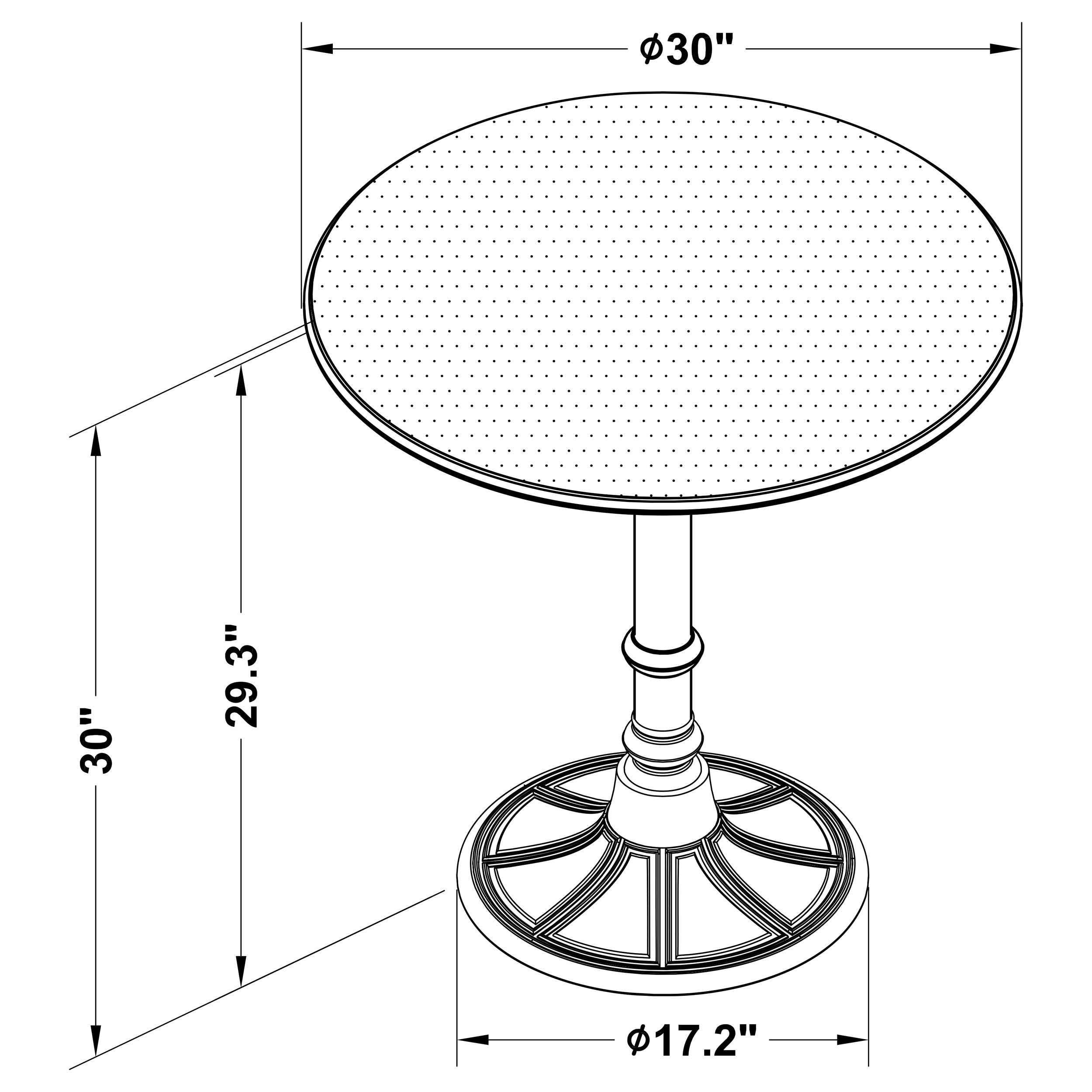 Oswego Round 30-inch Bistro Dining Table Bronze-CoasterEveryday