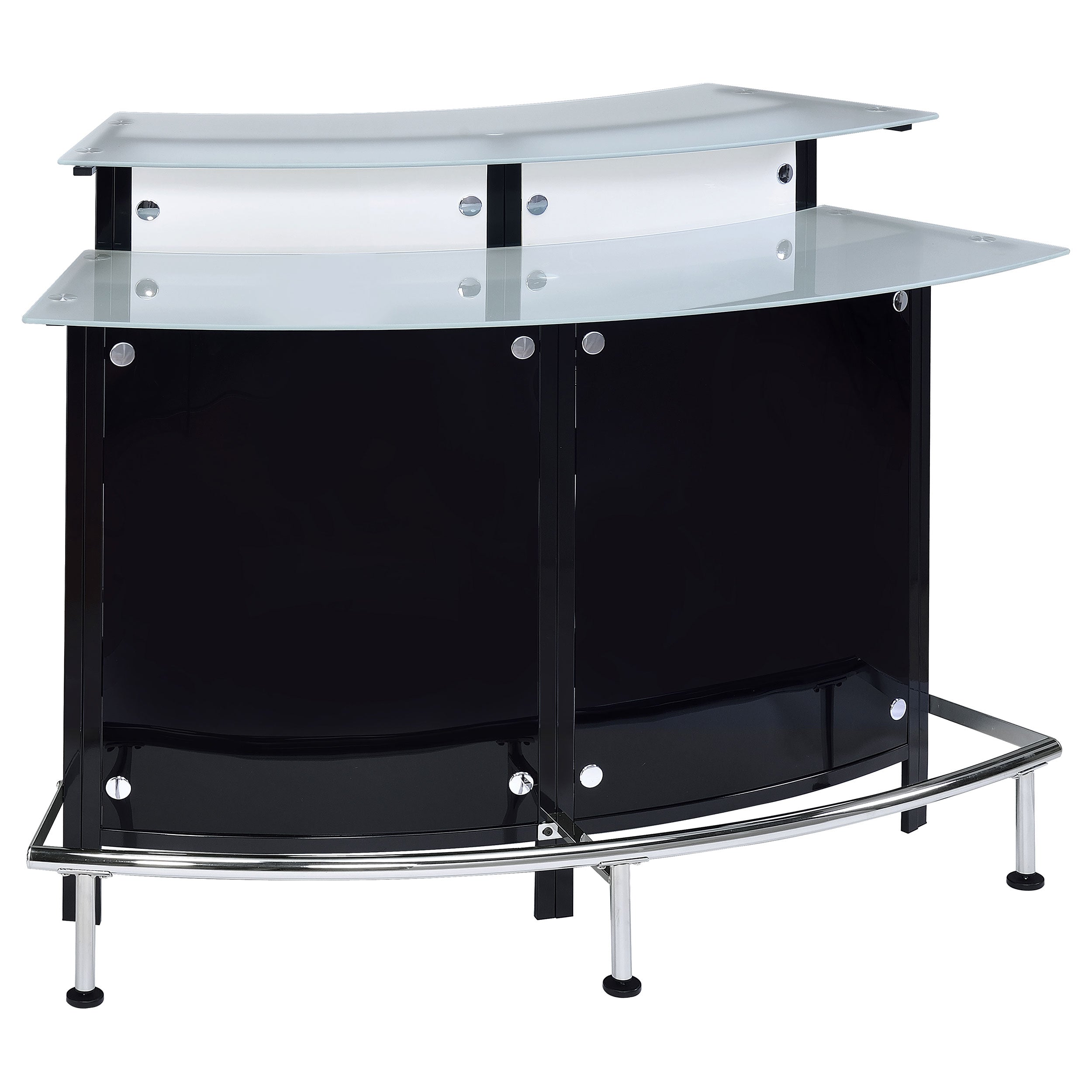 Keystone Curved Glass Top Home Bar Wine Cabinet Black-CoasterEssence