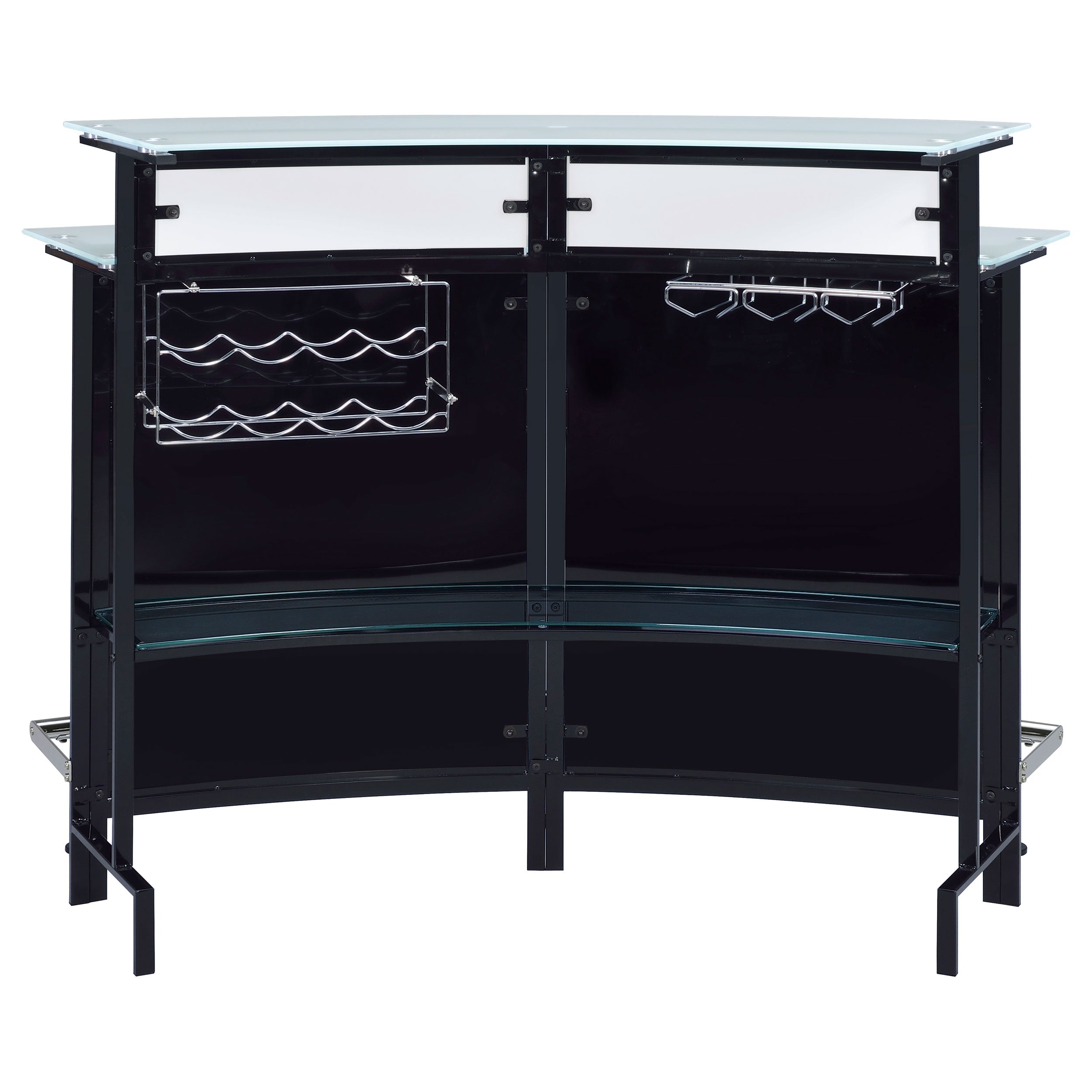Keystone Curved Glass Top Home Bar Wine Cabinet Black-CoasterEssence