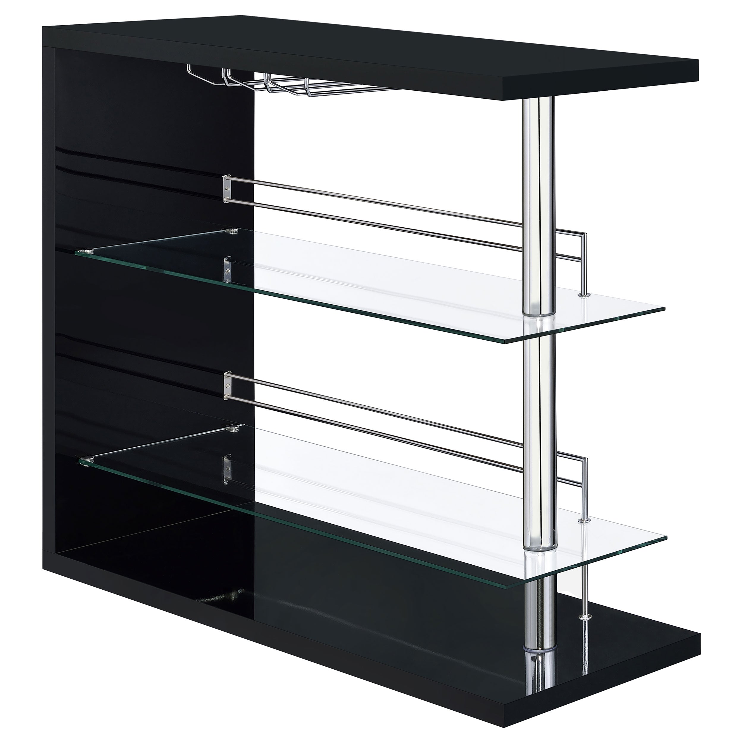 Prescott Rectangular Home Wine Table Black High Gloss-CoasterEssence