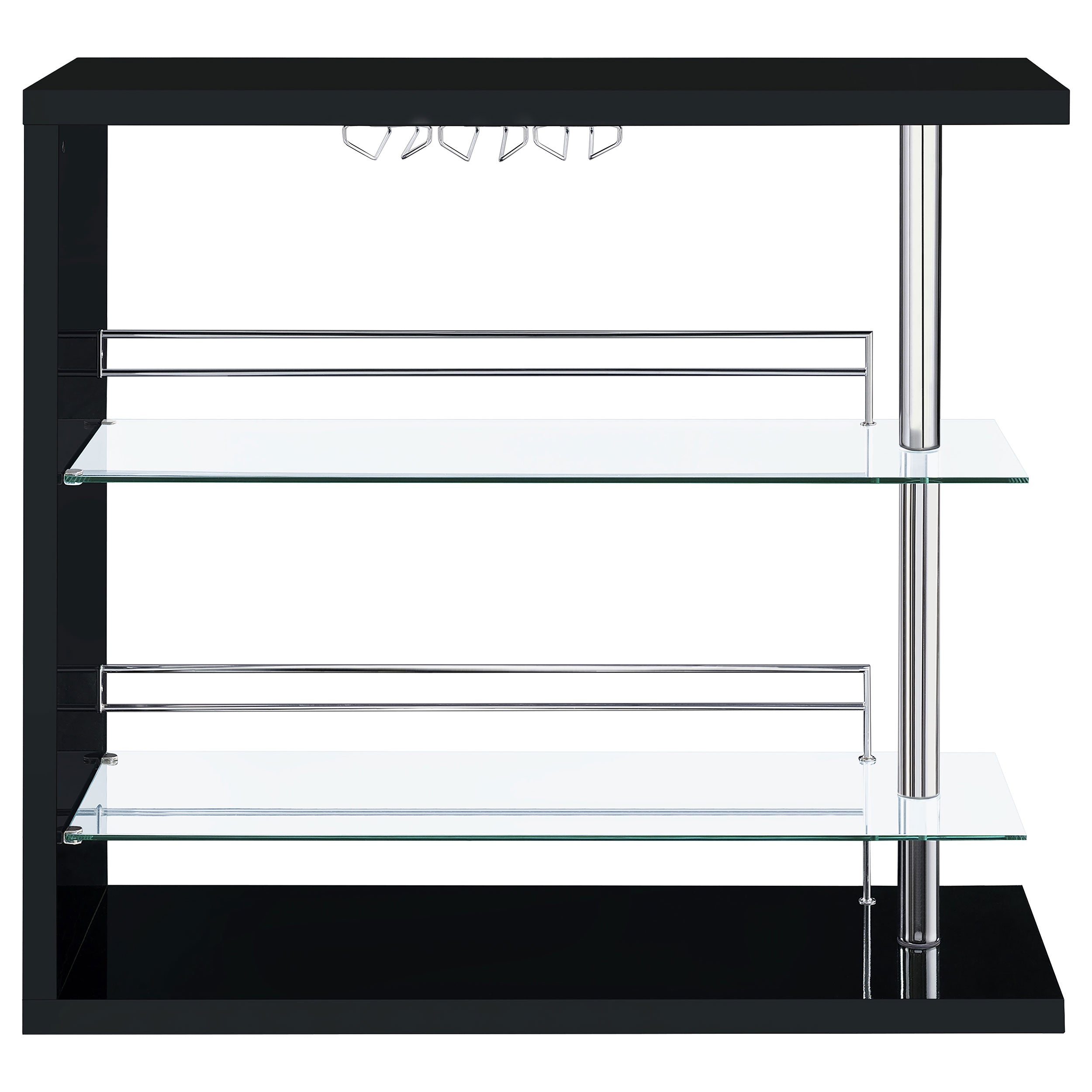 Prescott Rectangular Home Wine Table Black High Gloss-CoasterEssence