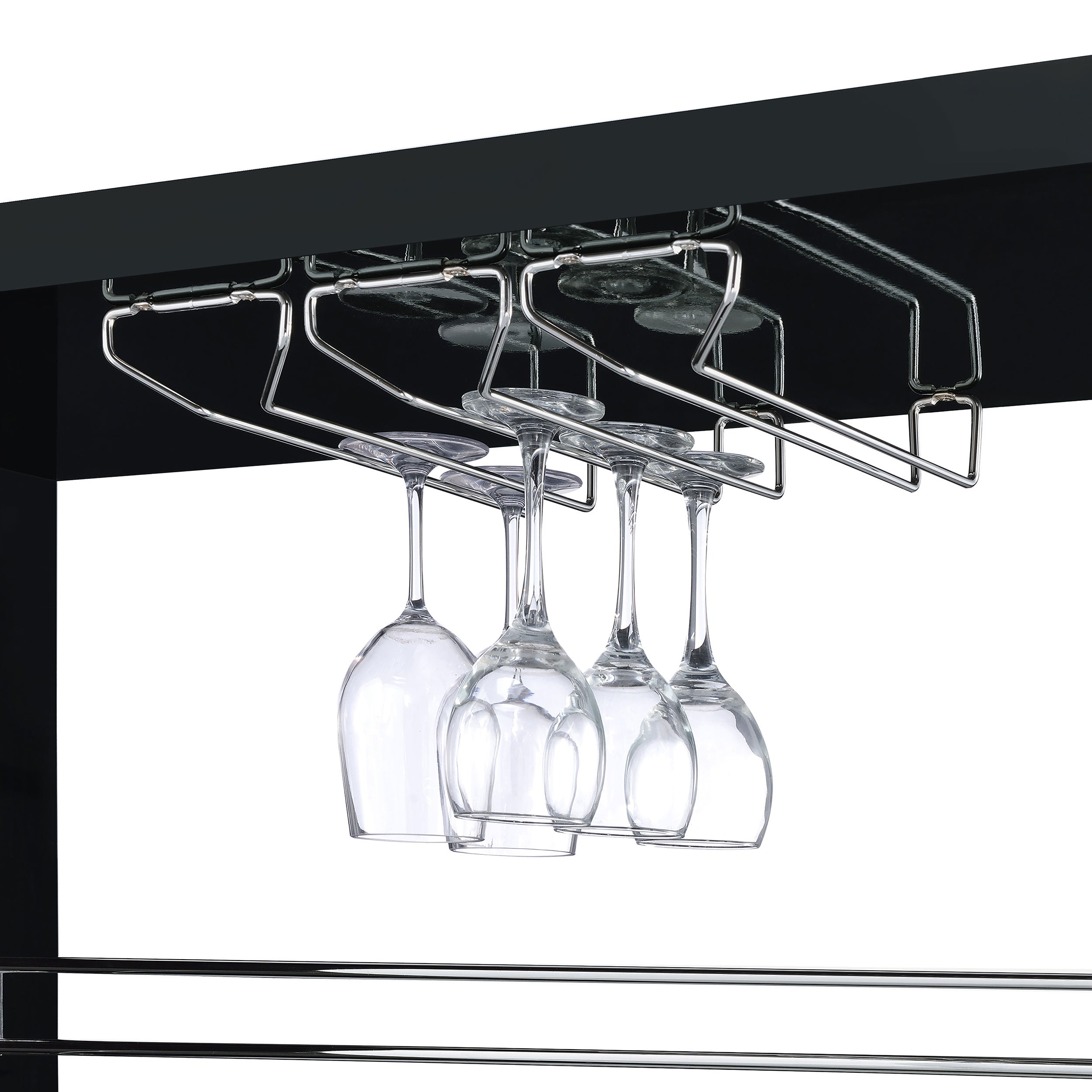 Prescott Rectangular Home Wine Table Black High Gloss-CoasterEssence