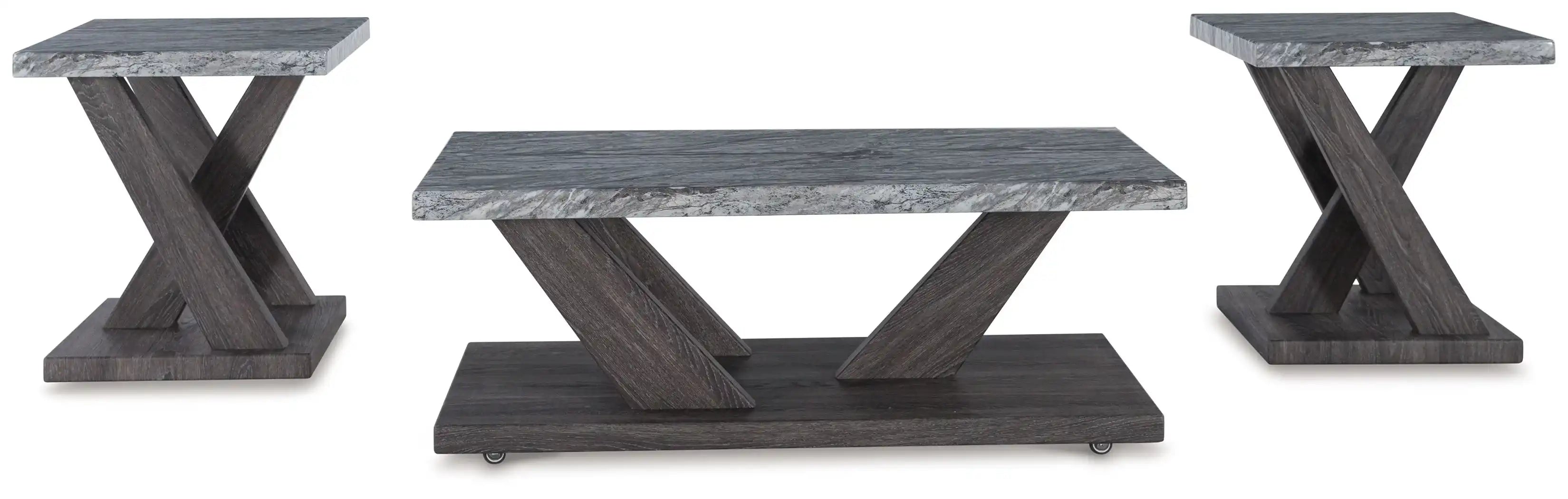Bensonale - Occasional Table Set (Set of 3) - Brown / Gray - Best Buy Furniture