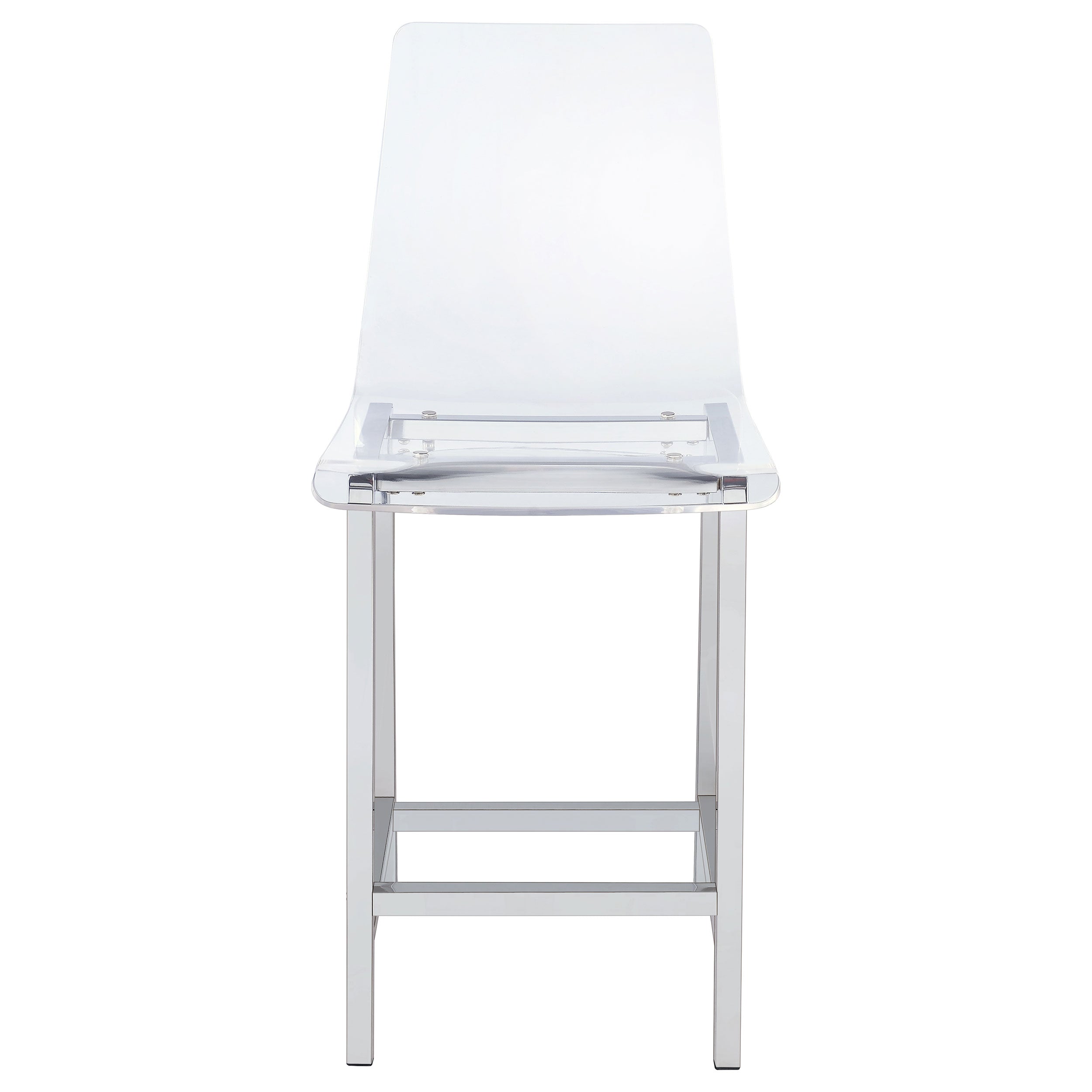 Juelia Clear Acrylic Counter Chair Chrome (Set of 2)-CoasterEssence