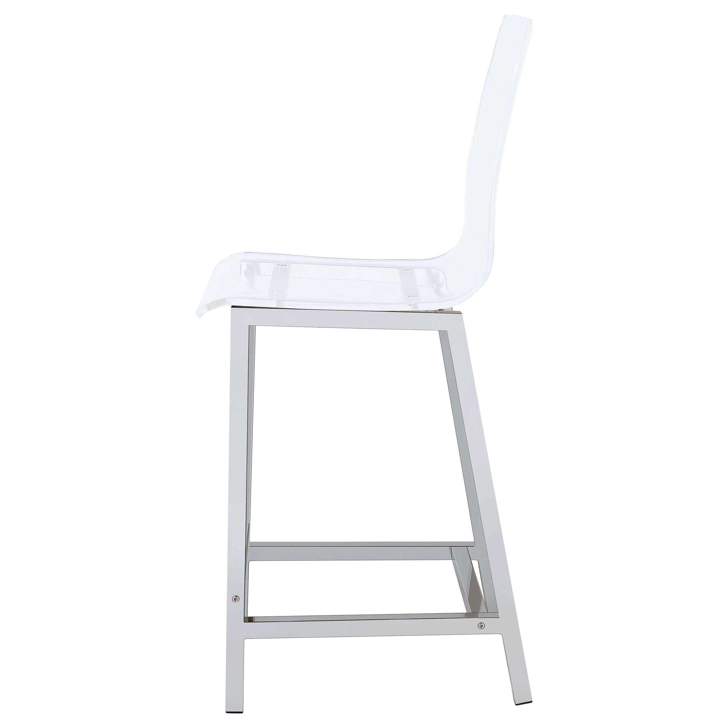 Juelia Clear Acrylic Counter Chair Chrome (Set of 2)-CoasterEssence