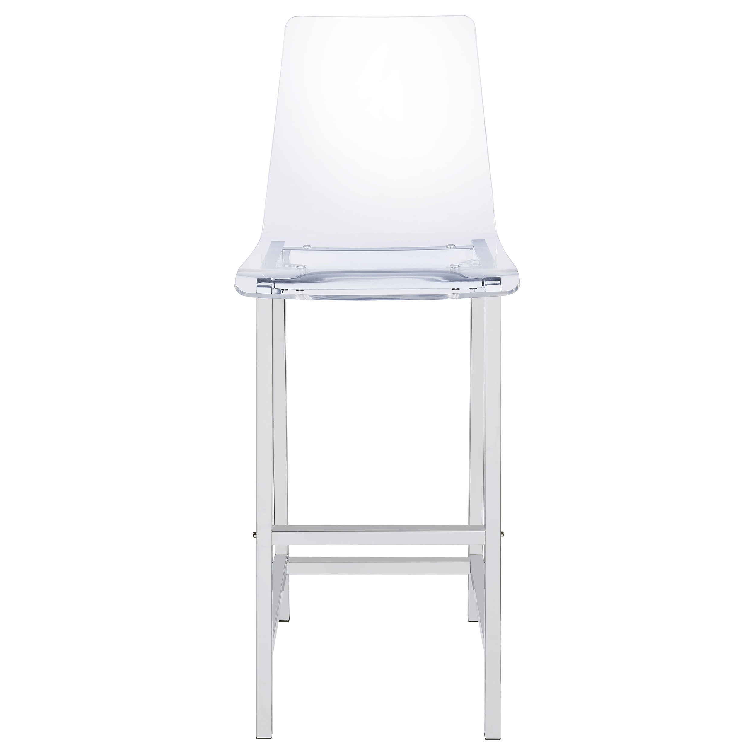 Juelia Clear Acrylic Bar Chair Chrome (Set of 2)-CoasterEssence