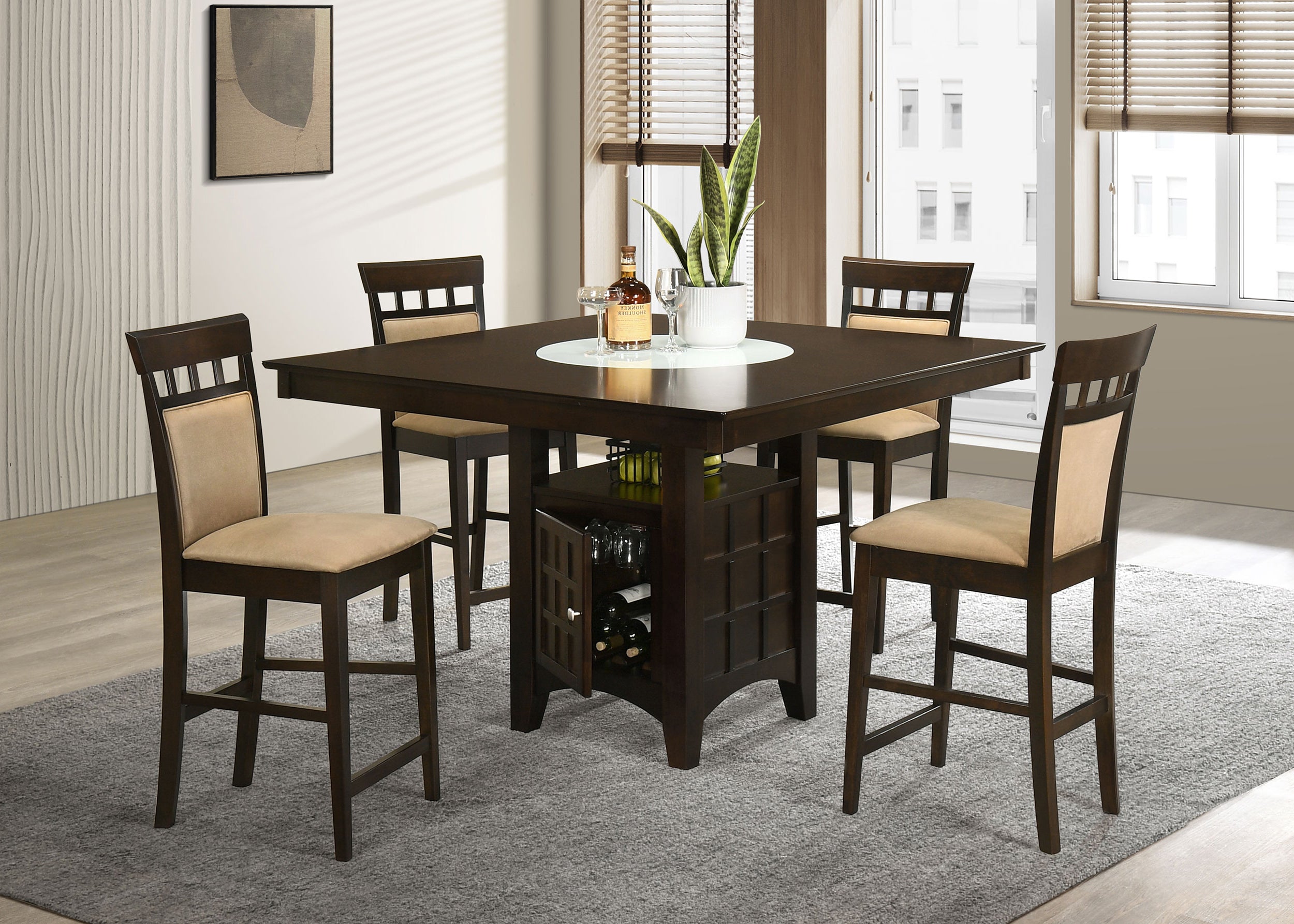 Gabriel Square Counter Height Dining Set Cappuccino-Coaster