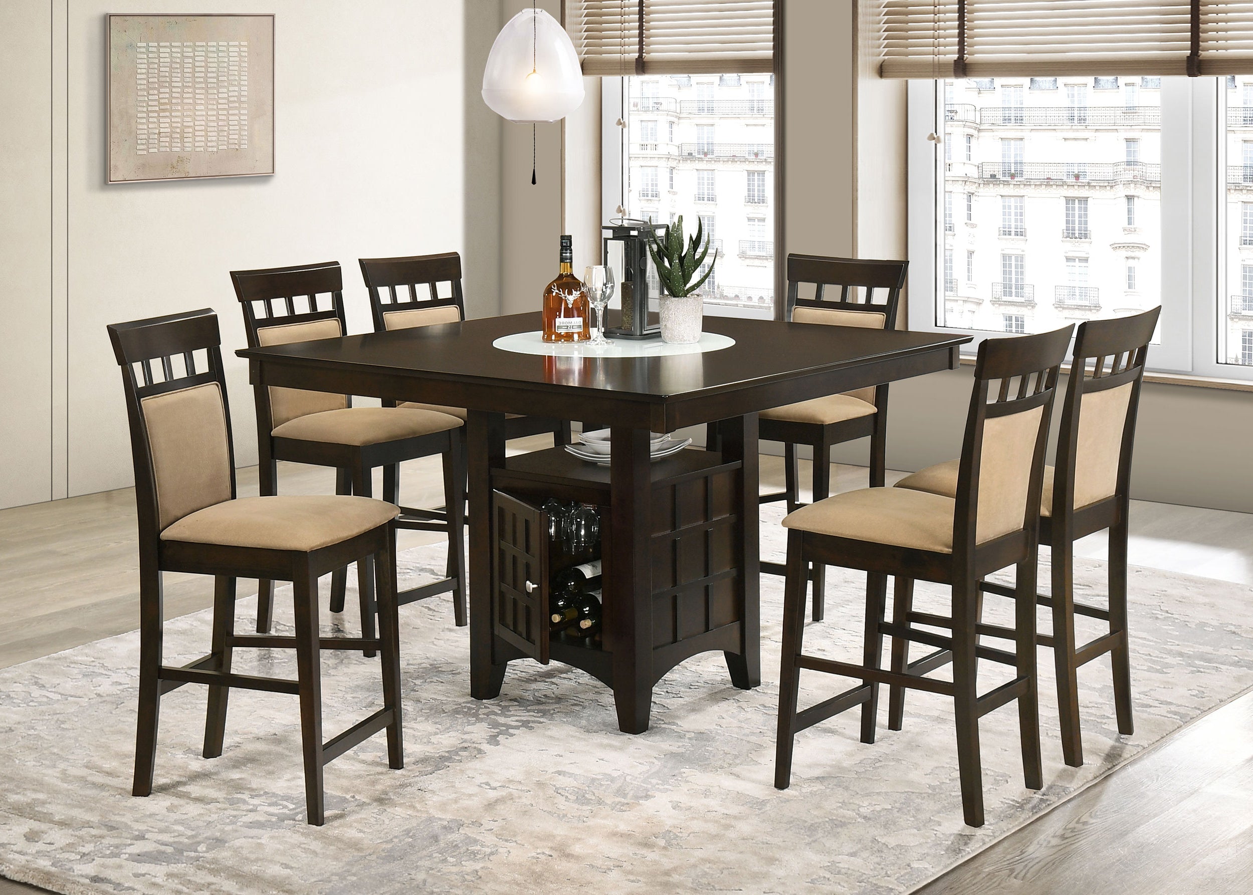 Gabriel Square Counter Height Dining Set Cappuccino-Coaster