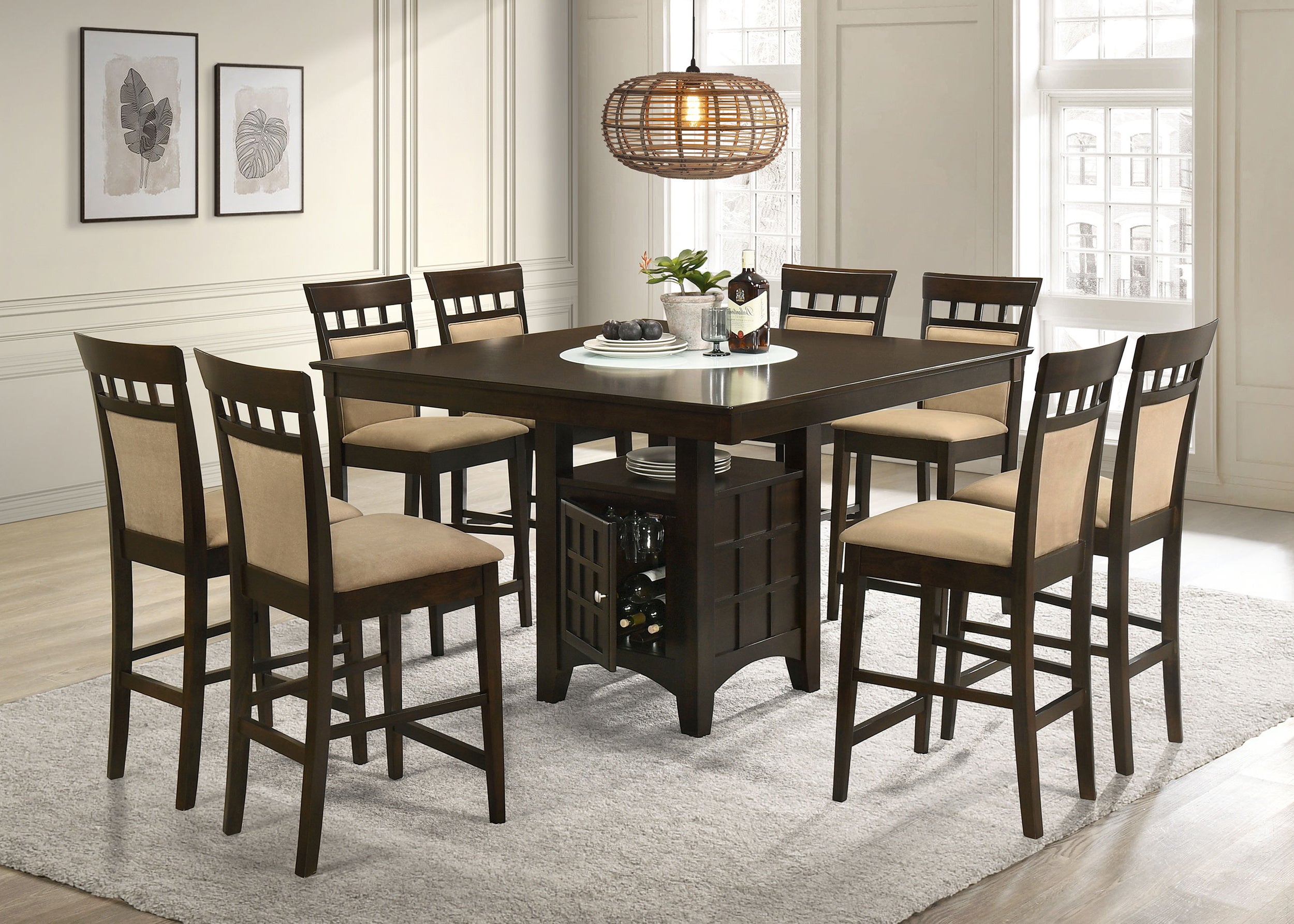 Gabriel Square Counter Height Dining Set Cappuccino-Coaster