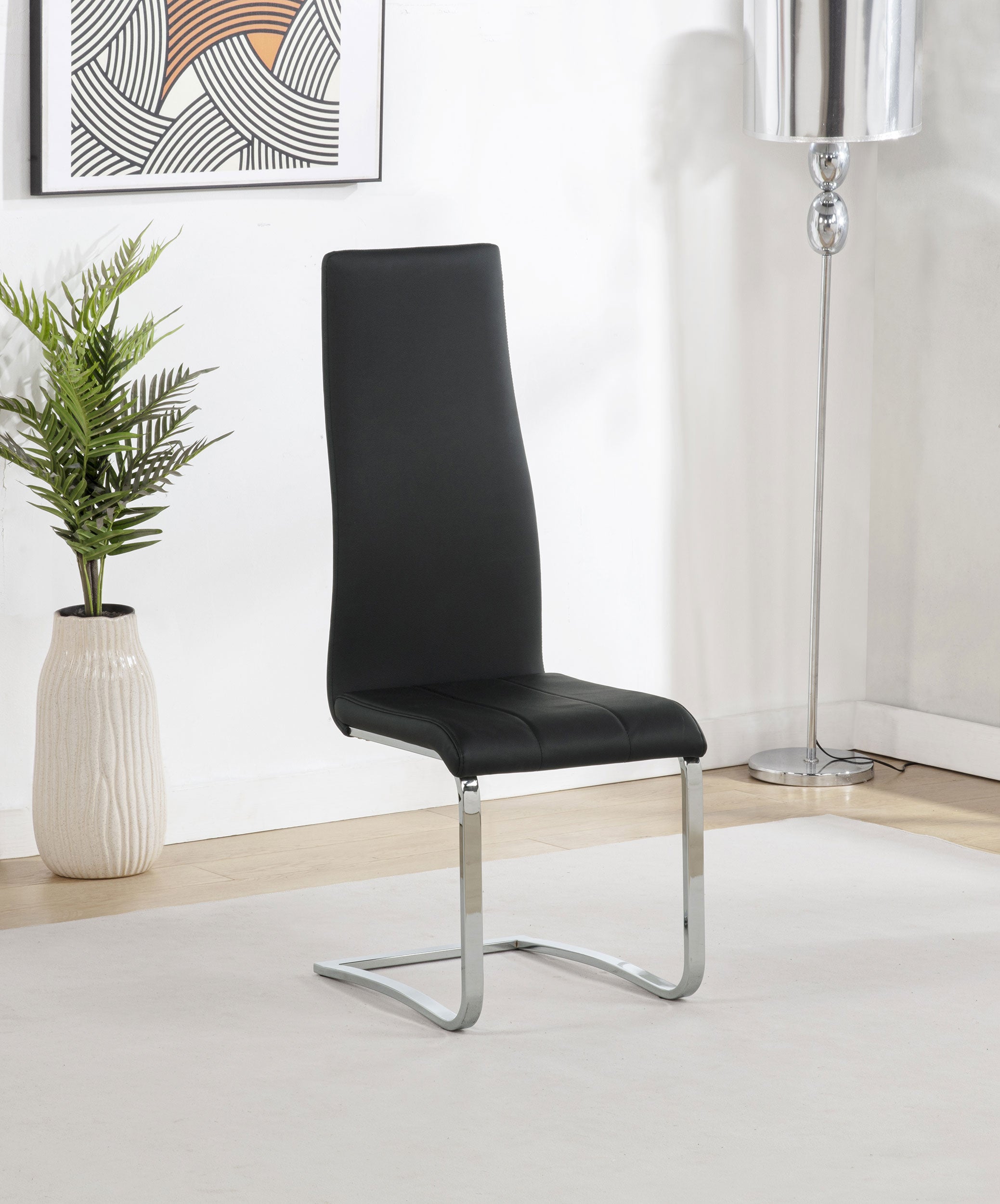 Montclair Upholstered Dining Side Chair Black (Set of 4)-CoasterEveryday