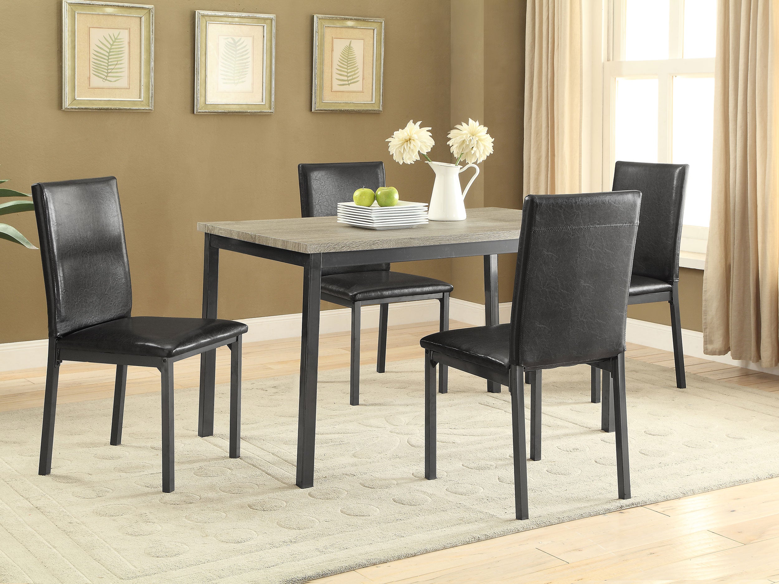 Garza 5-piece Rectangular Dining Table Set Black-CoasterEveryday