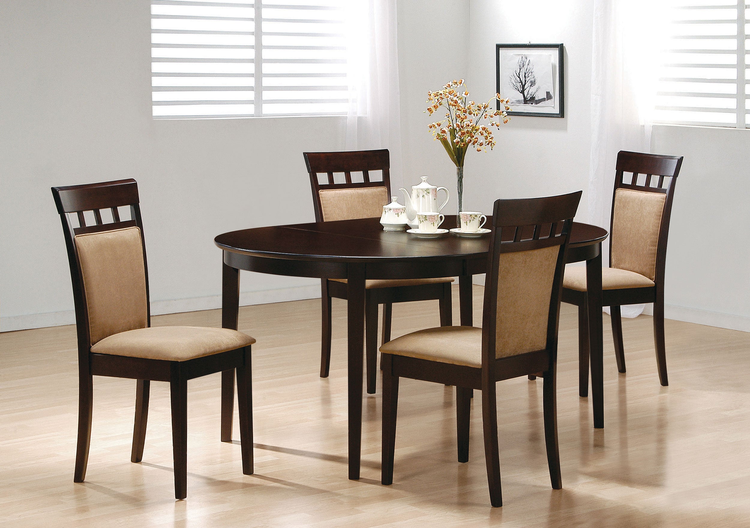 Gabriel 5-piece Extension Leaf Dining Table Set Cappuccino-Coaster