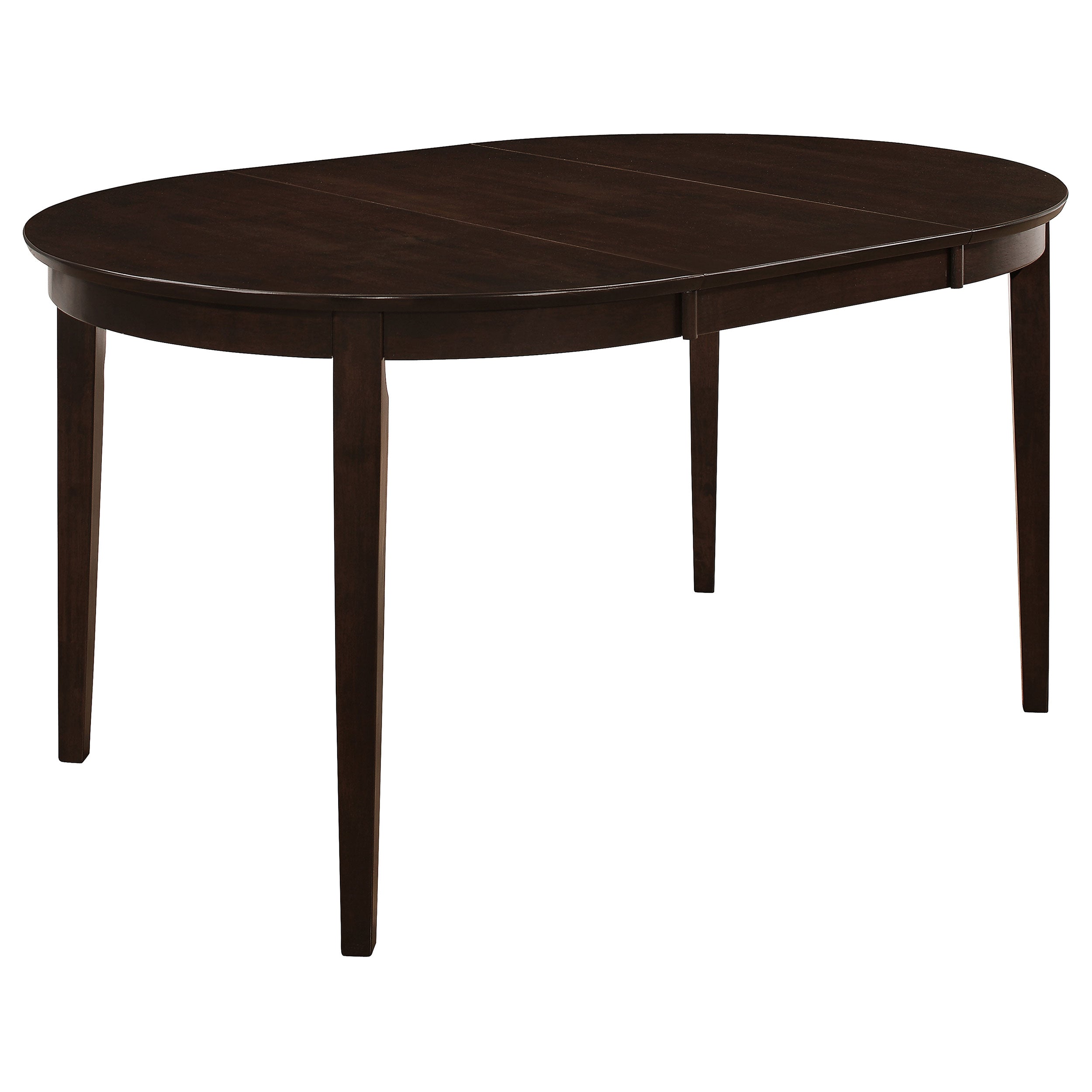 Gabriel Oval 60-inch Extension Leaf Dining Table Cappuccino-CoasterEveryday