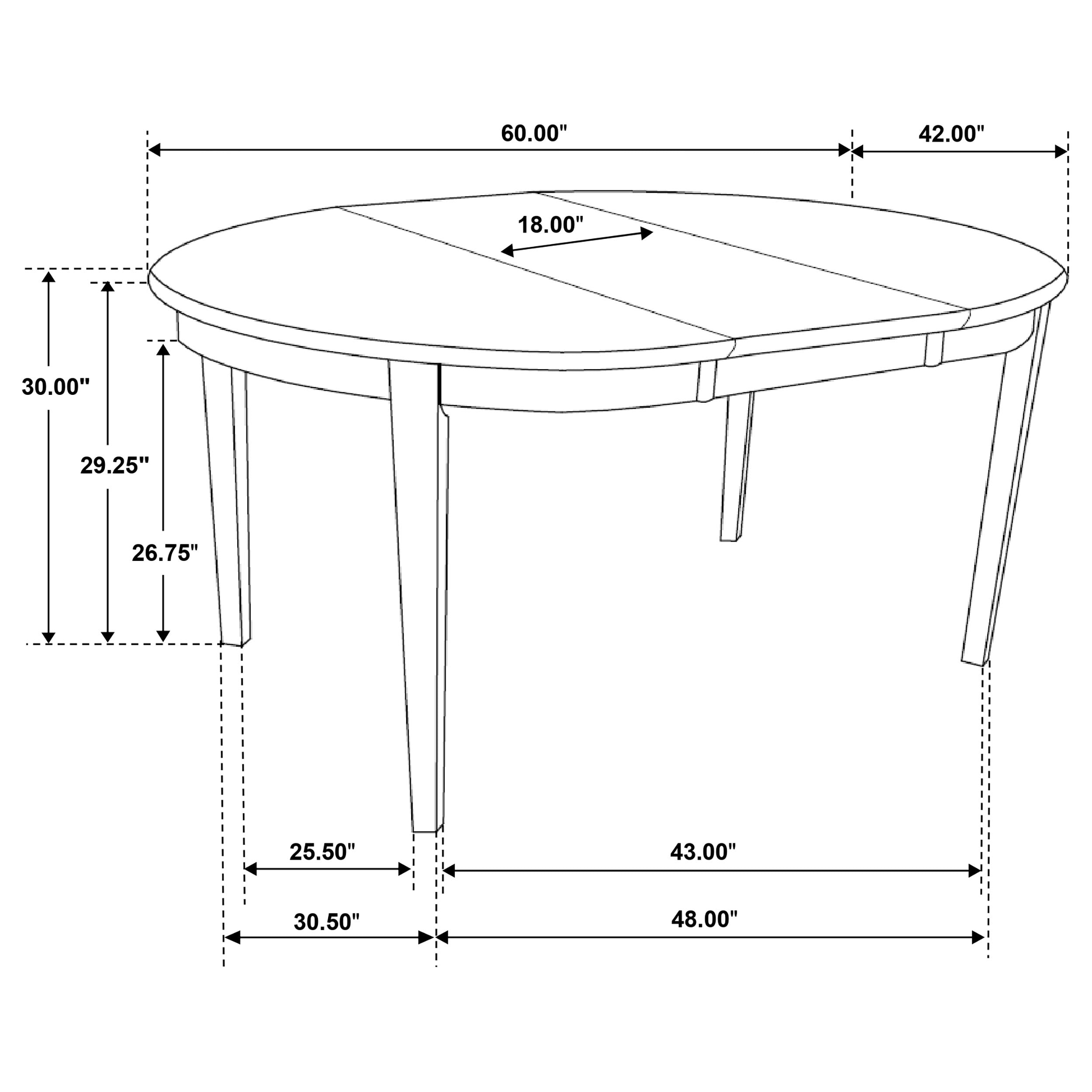 Gabriel Oval 60-inch Extension Leaf Dining Table Cappuccino-CoasterEveryday