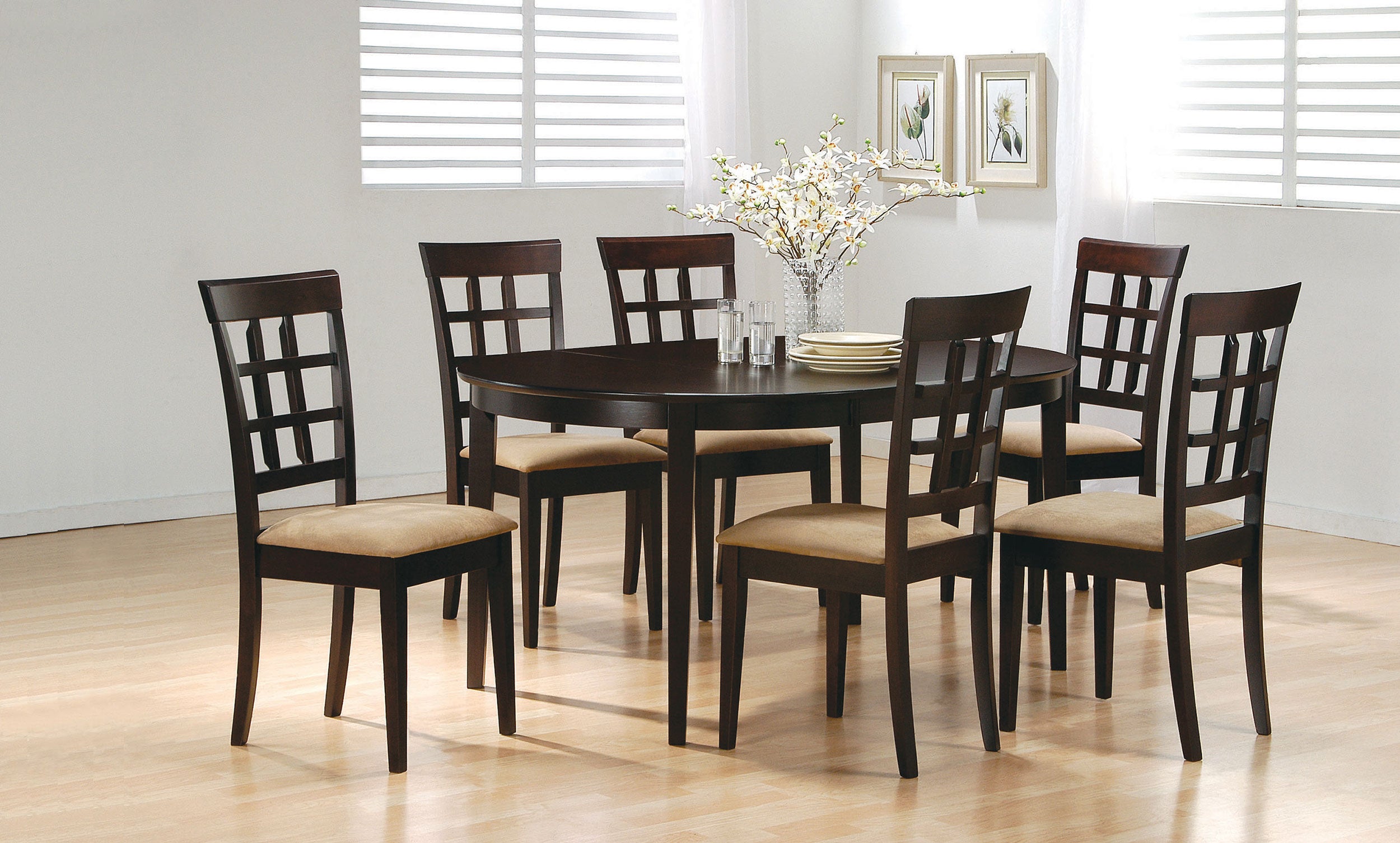 Gabriel Oval 60-inch Extension Leaf Dining Table Cappuccino-CoasterEveryday