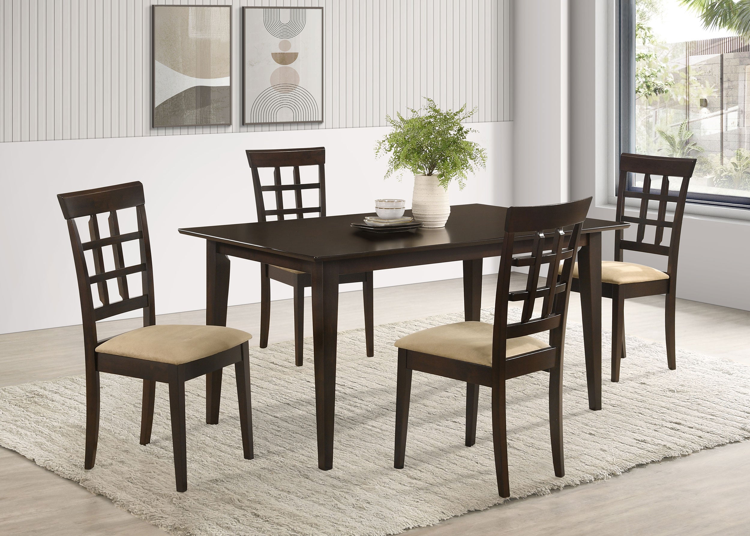 Gabriel 5-piece Rectangular 59-inch Dining Set Cappuccino-