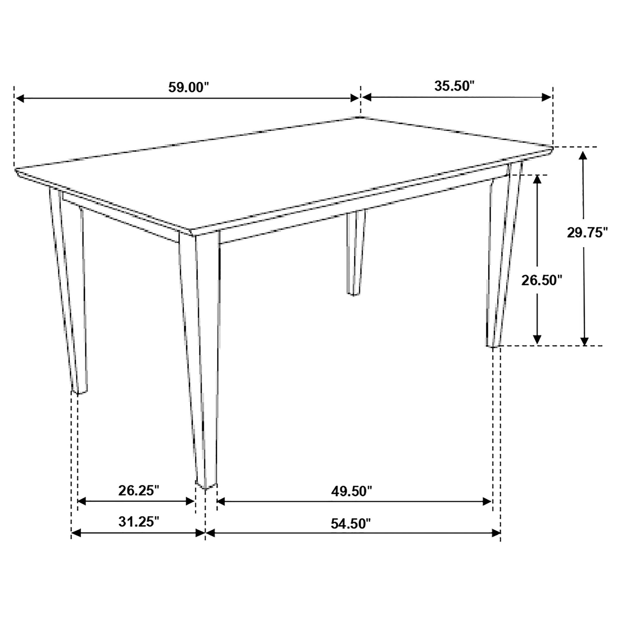 Gabriel 5-piece Rectangular 59-inch Dining Set Cappuccino-