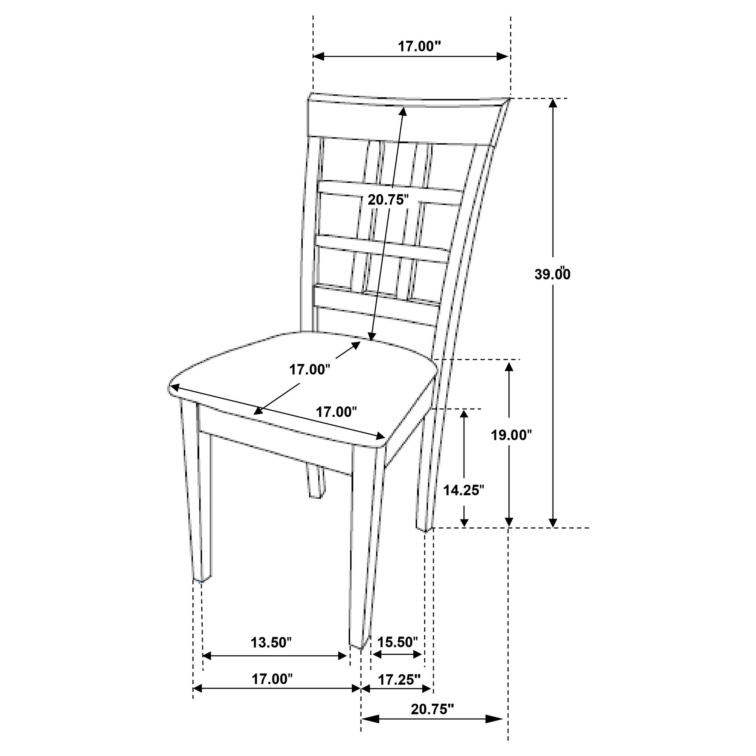 Gabriel 5-piece Rectangular 59-inch Dining Set Cappuccino-