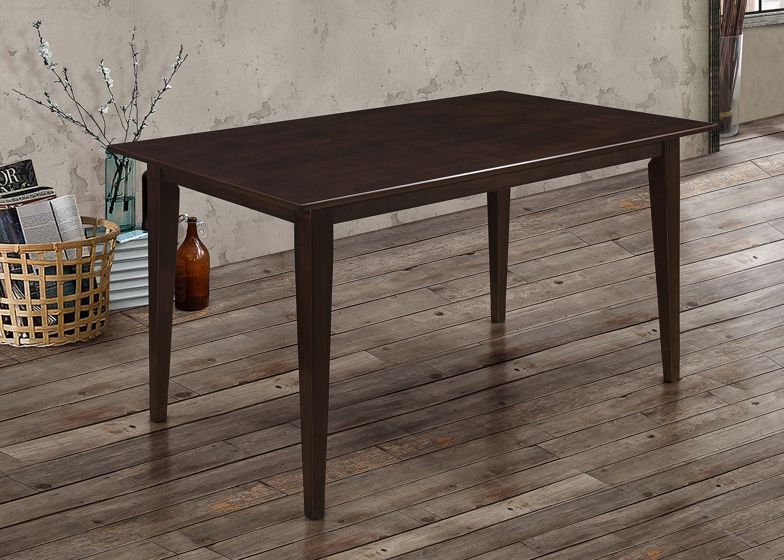 Gabriel Rectangular 59-inch Wood Dining Table Cappuccino-CoasterEveryday