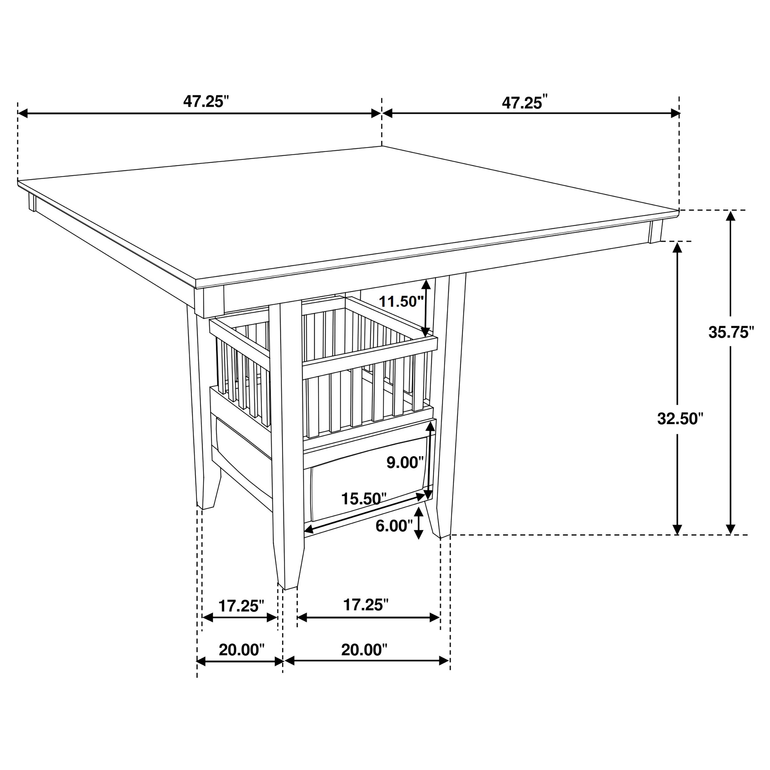 Jaden Square 47-inch Counter Height Dining Table Espresso-CoasterEveryday