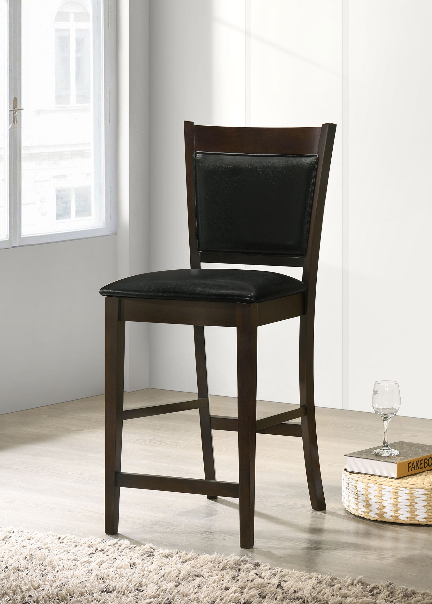 Jaden Upholstered Counter Chair Espresso (Set of 2)-CoasterEveryday