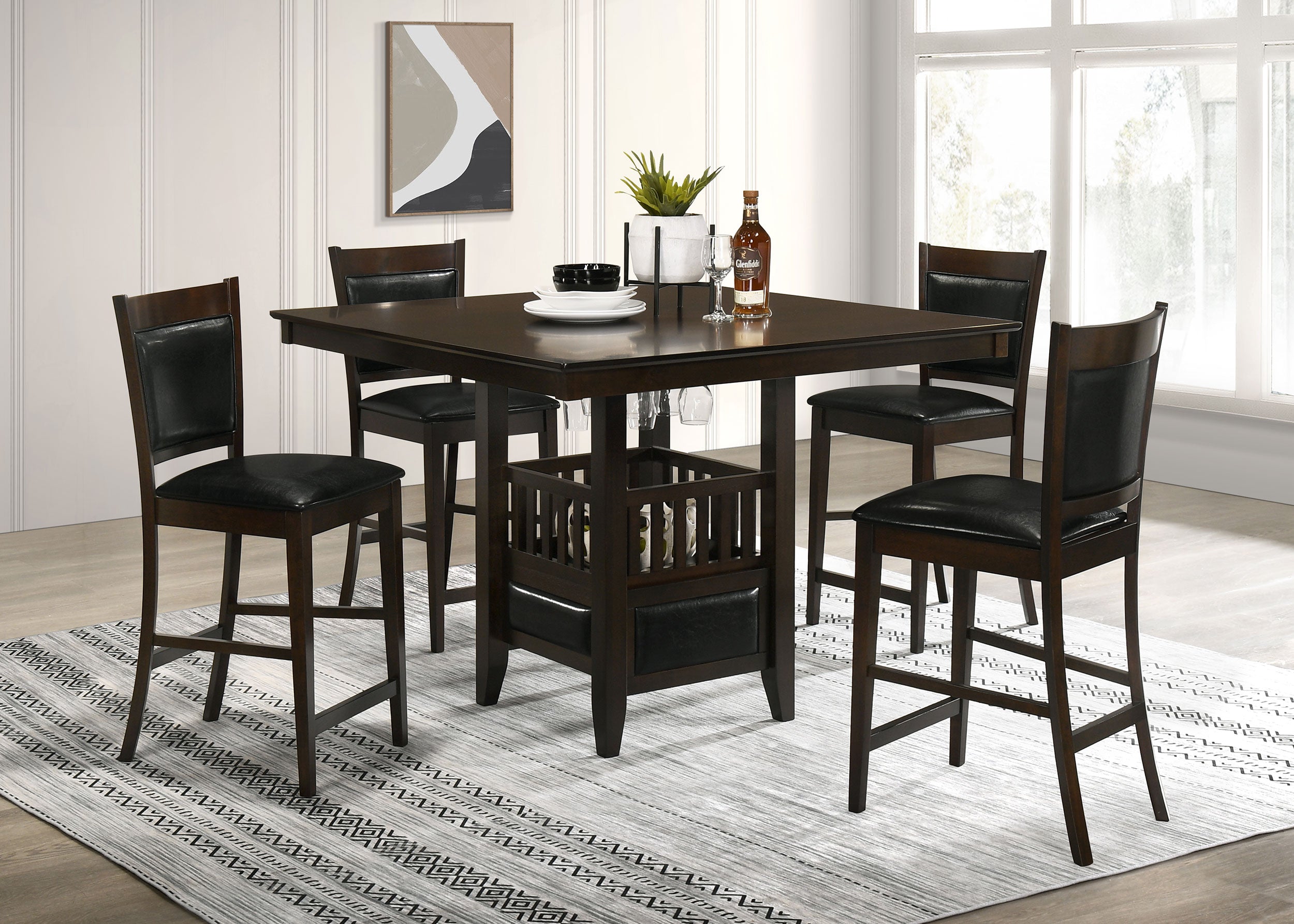 Jaden Upholstered Counter Chair Espresso (Set of 2)-CoasterEveryday