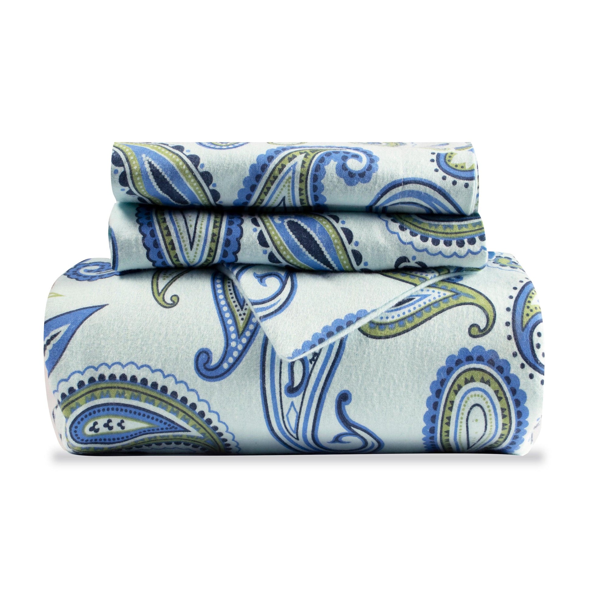 100% Cotton Flannel Paisley Luxury Duvet Cover Set - Duvet Cover Set by Superior Brand