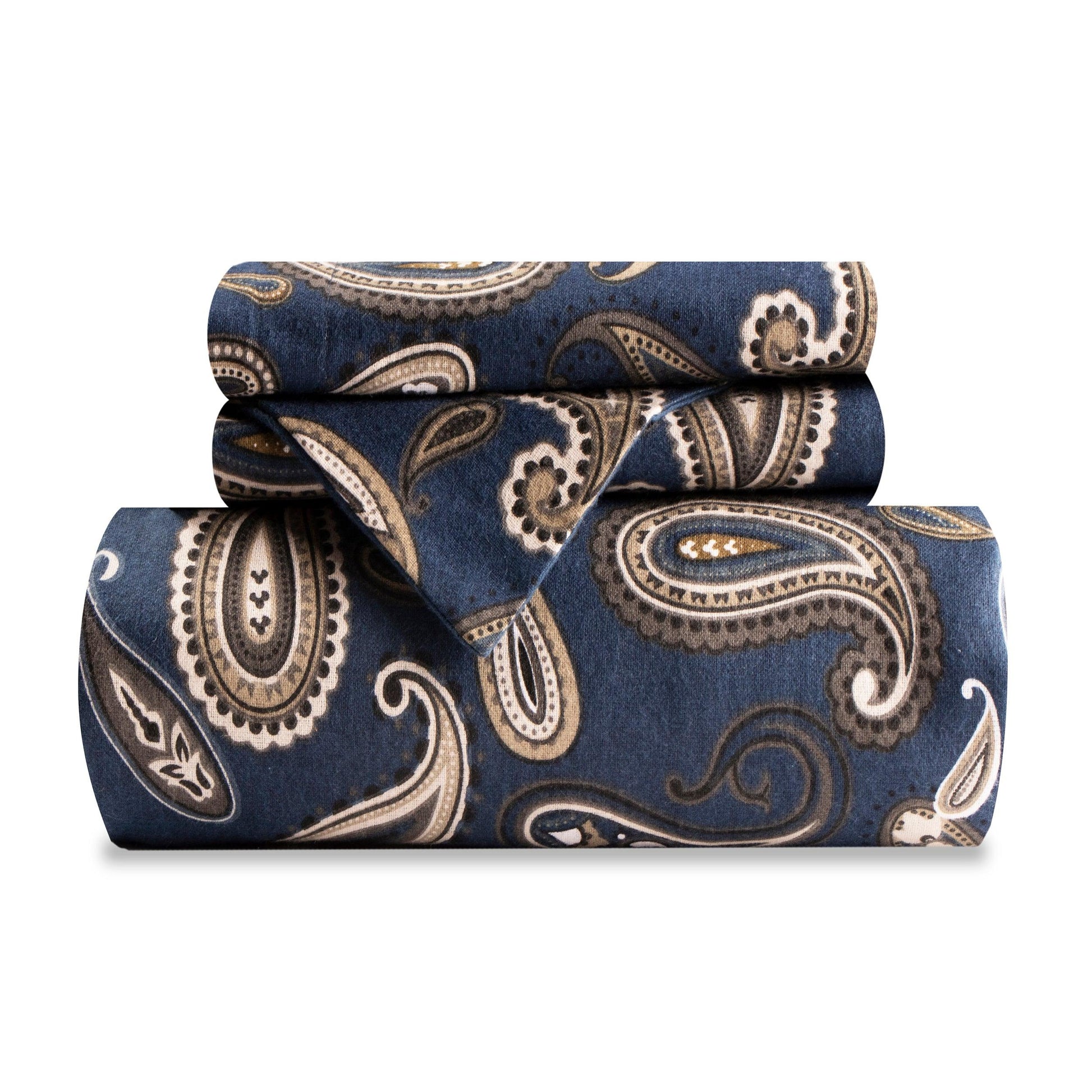 100% Cotton Flannel Paisley Luxury Duvet Cover Set - Duvet Cover Set by Superior Brand