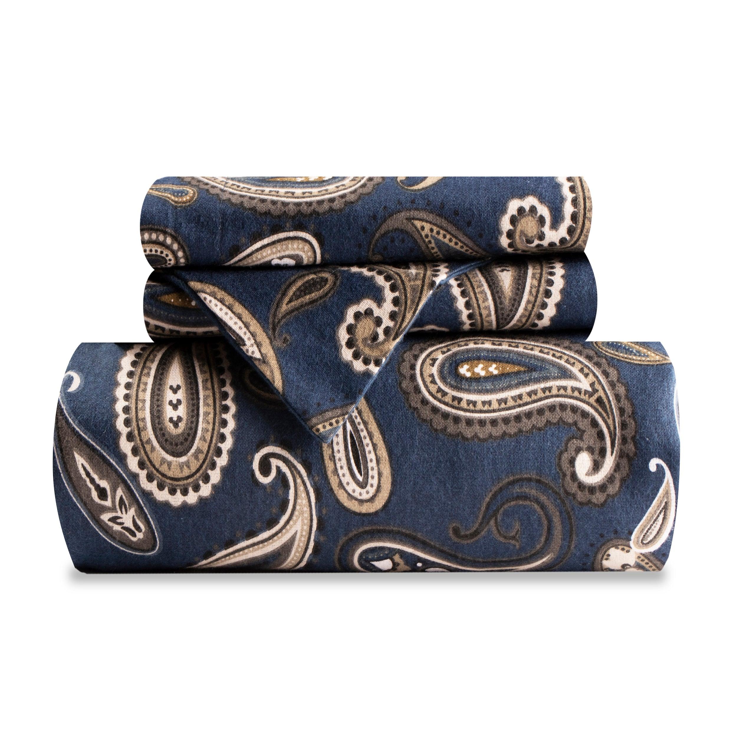 100% Cotton Flannel Paisley Luxury Duvet Cover Set - Duvet Cover Set by Superior Brand