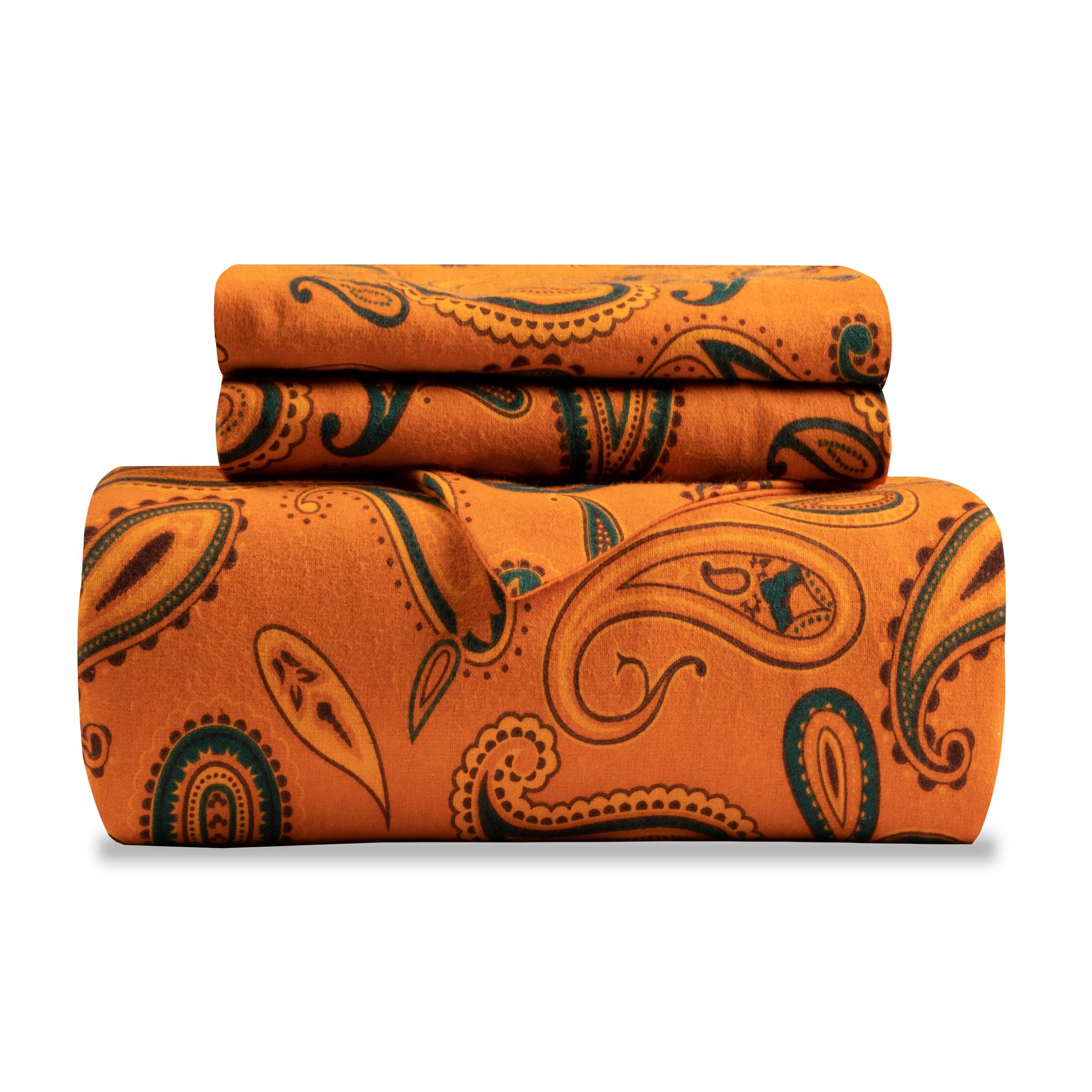 100% Cotton Flannel Paisley Luxury Duvet Cover Set - Duvet Cover Set by Superior Brand