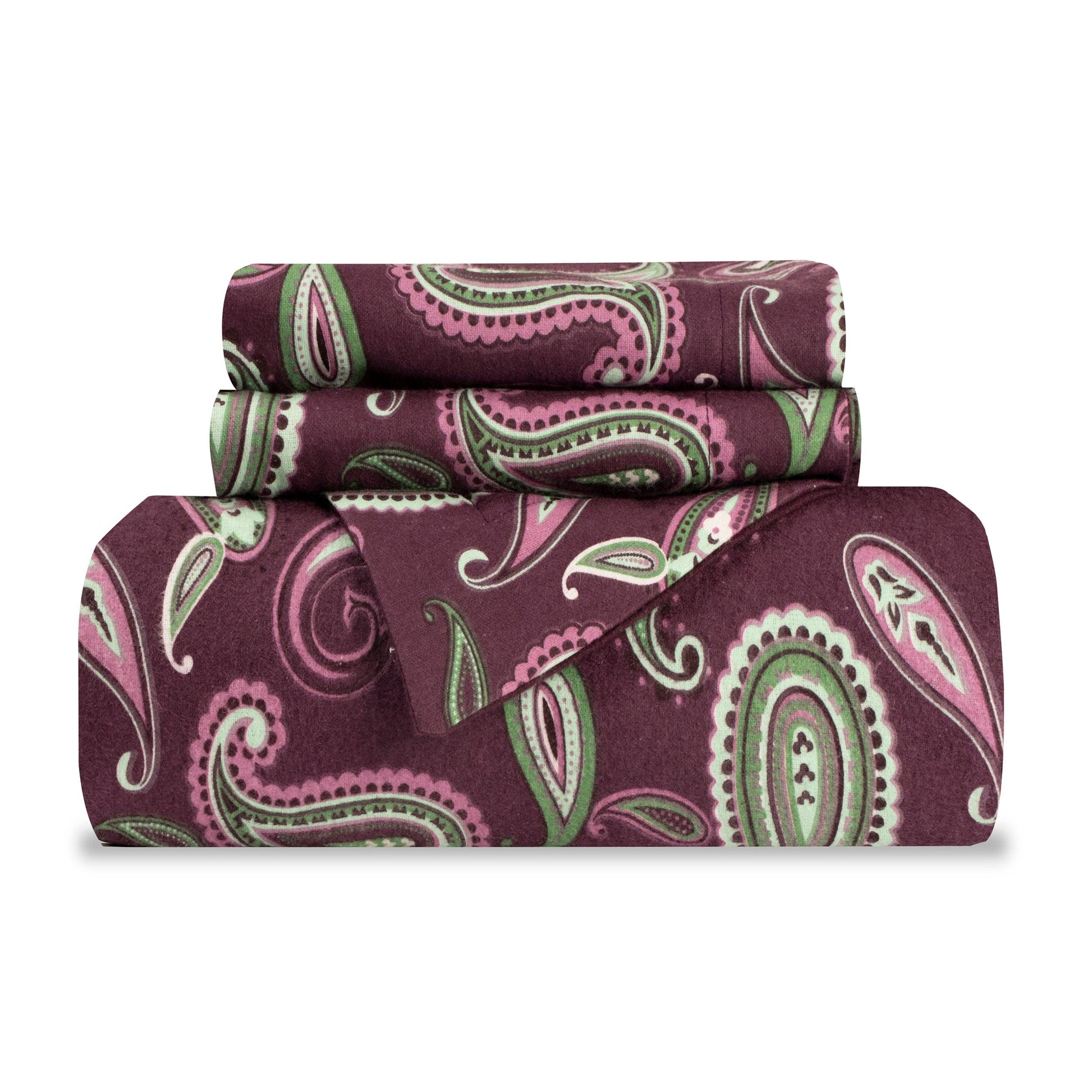 100% Cotton Flannel Paisley Luxury Duvet Cover Set - Duvet Cover Set by Superior Brand
