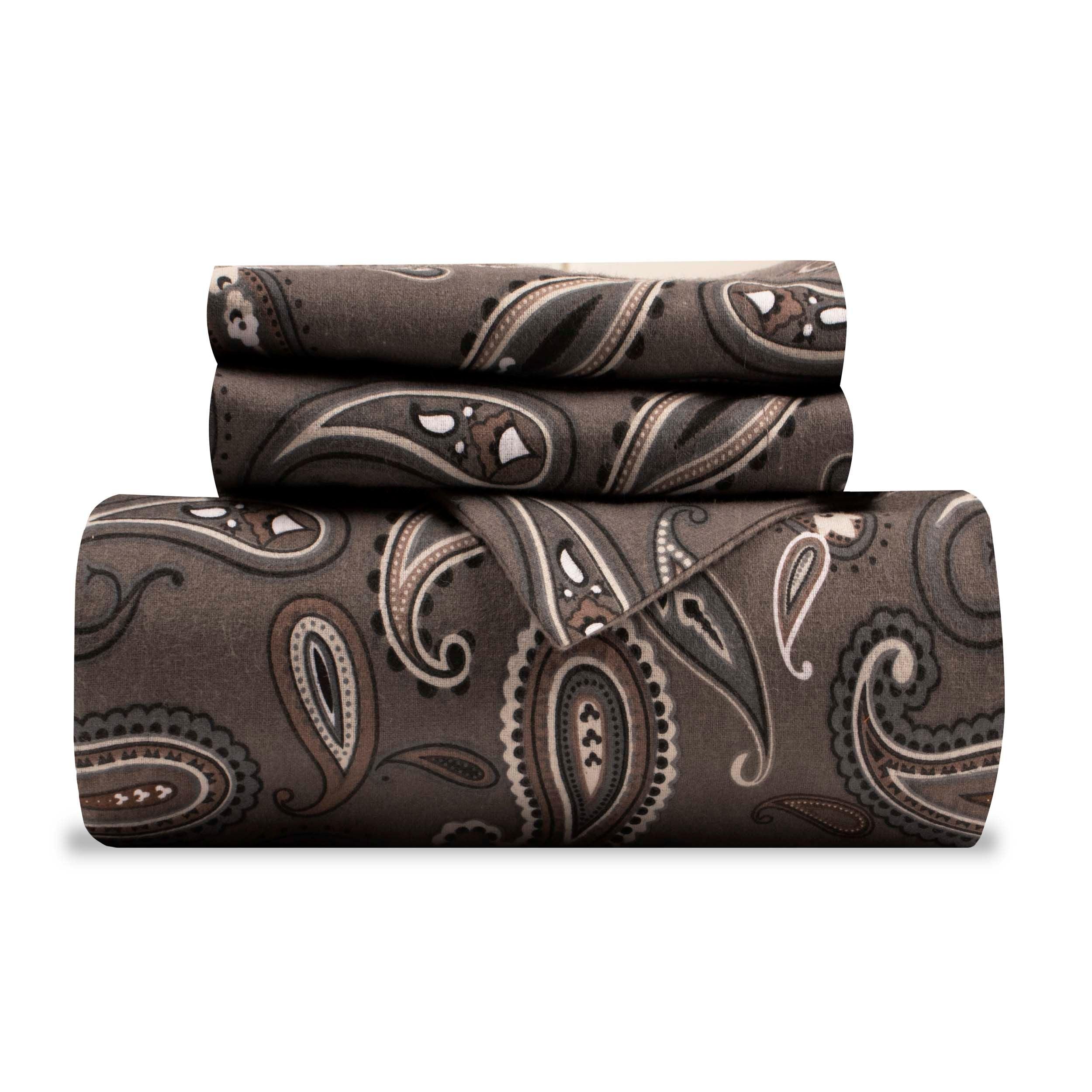 100% Cotton Flannel Paisley Luxury Duvet Cover Set - Duvet Cover Set by Superior Brand