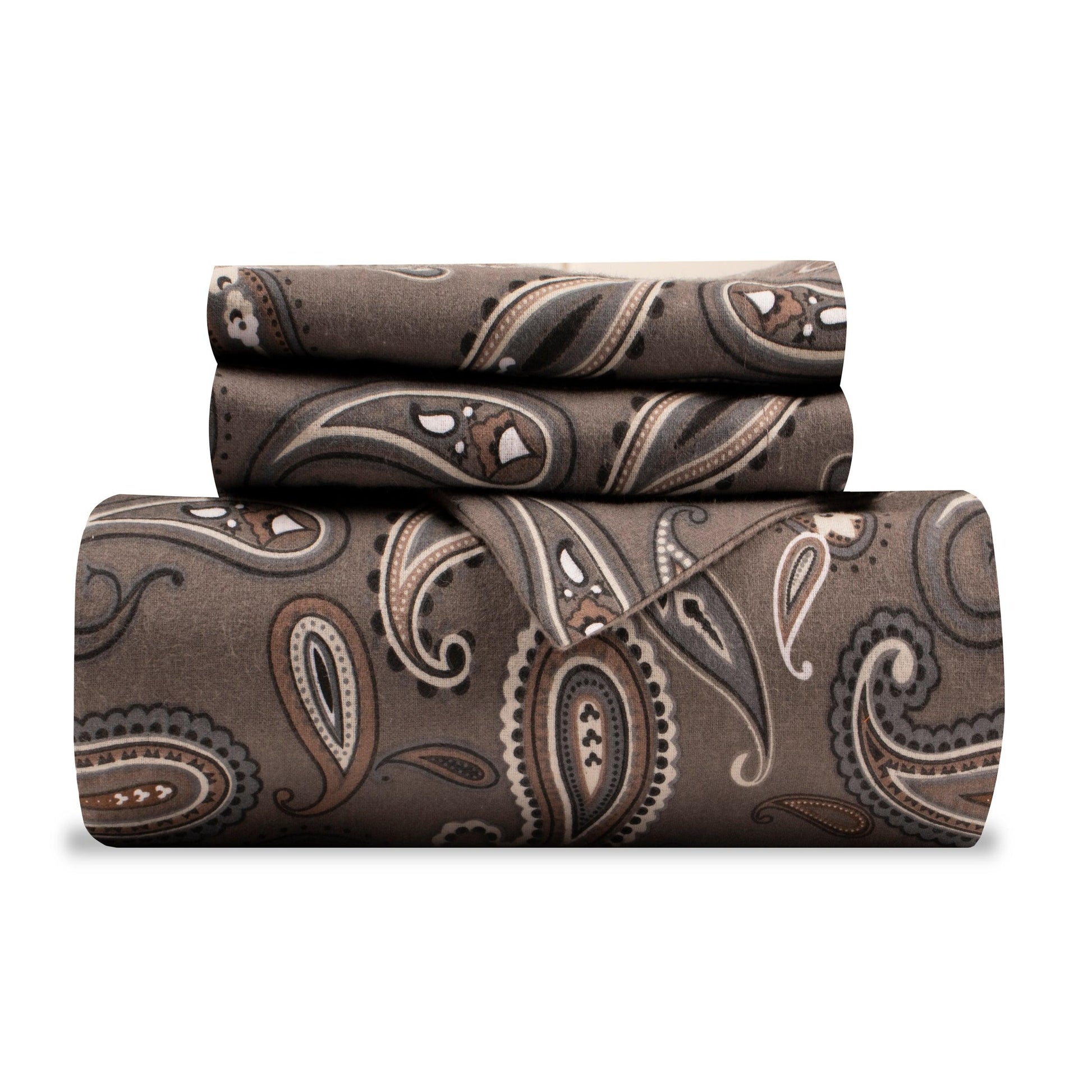 100% Cotton Flannel Paisley Luxury Duvet Cover Set - Duvet Cover Set by Superior Brand