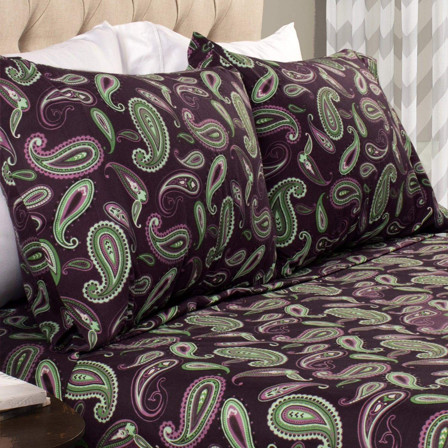 100% Cotton Flannel Vintage Paisley Pillowcase Set - Pillowcases by Superior Brand
