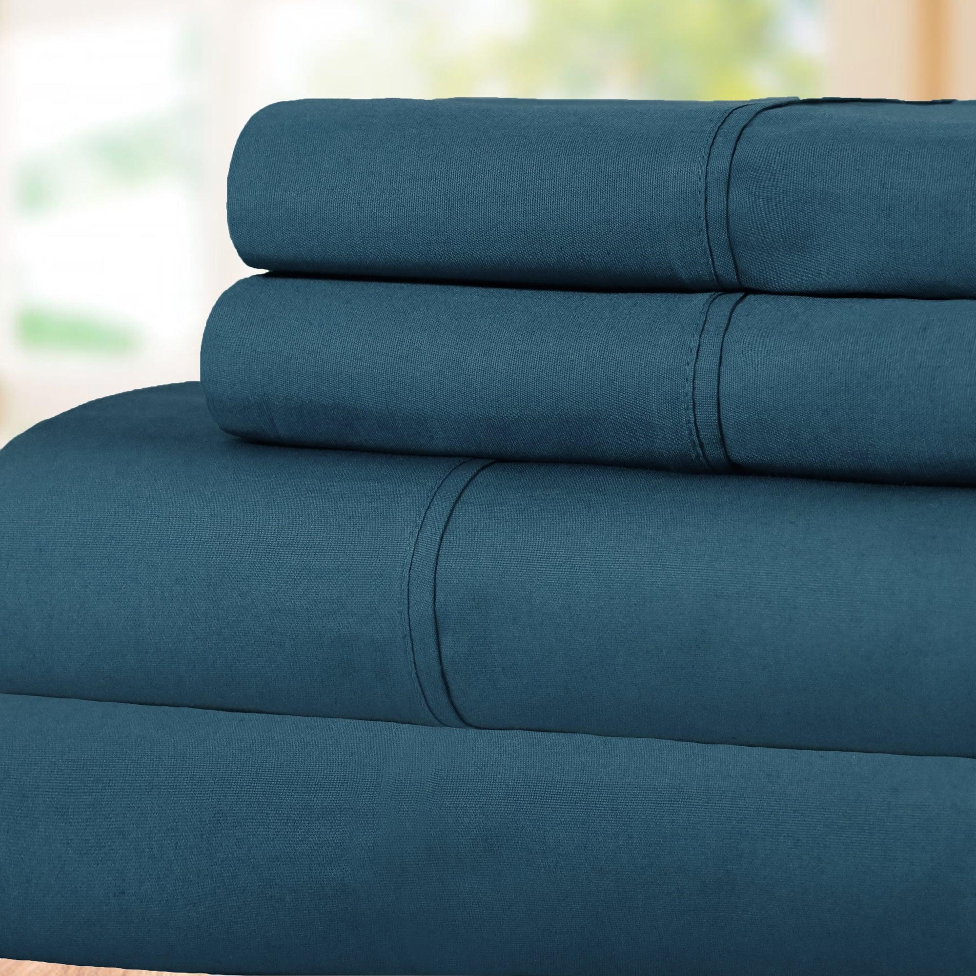 300 Thread Count 100% Cotton Sheet Set Percale Solid Deep Pocket - Sheet Set by Superior Brand