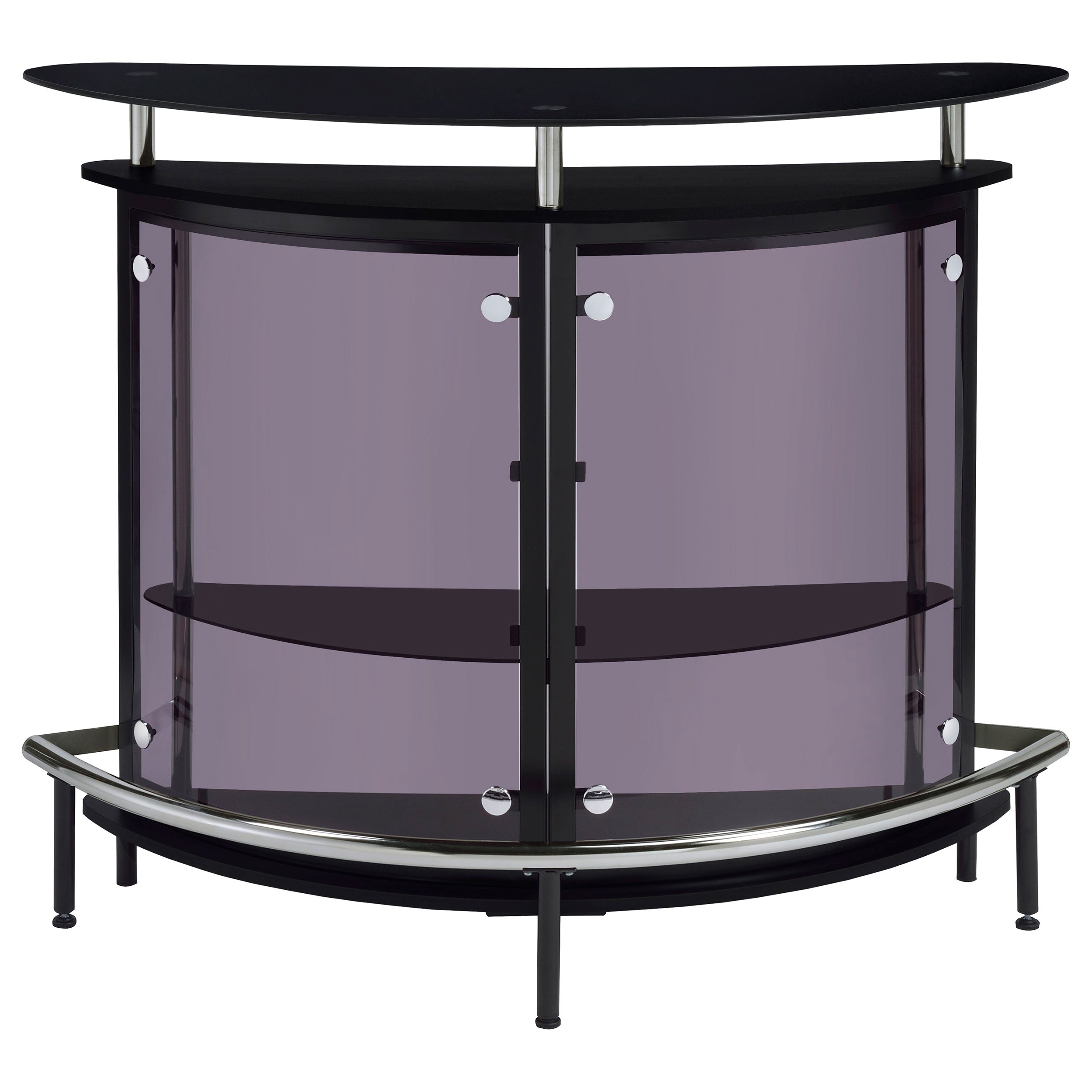 Amarillo Freestanding Glass Top Home Bar Wine Cabinet Black-CoasterEssence