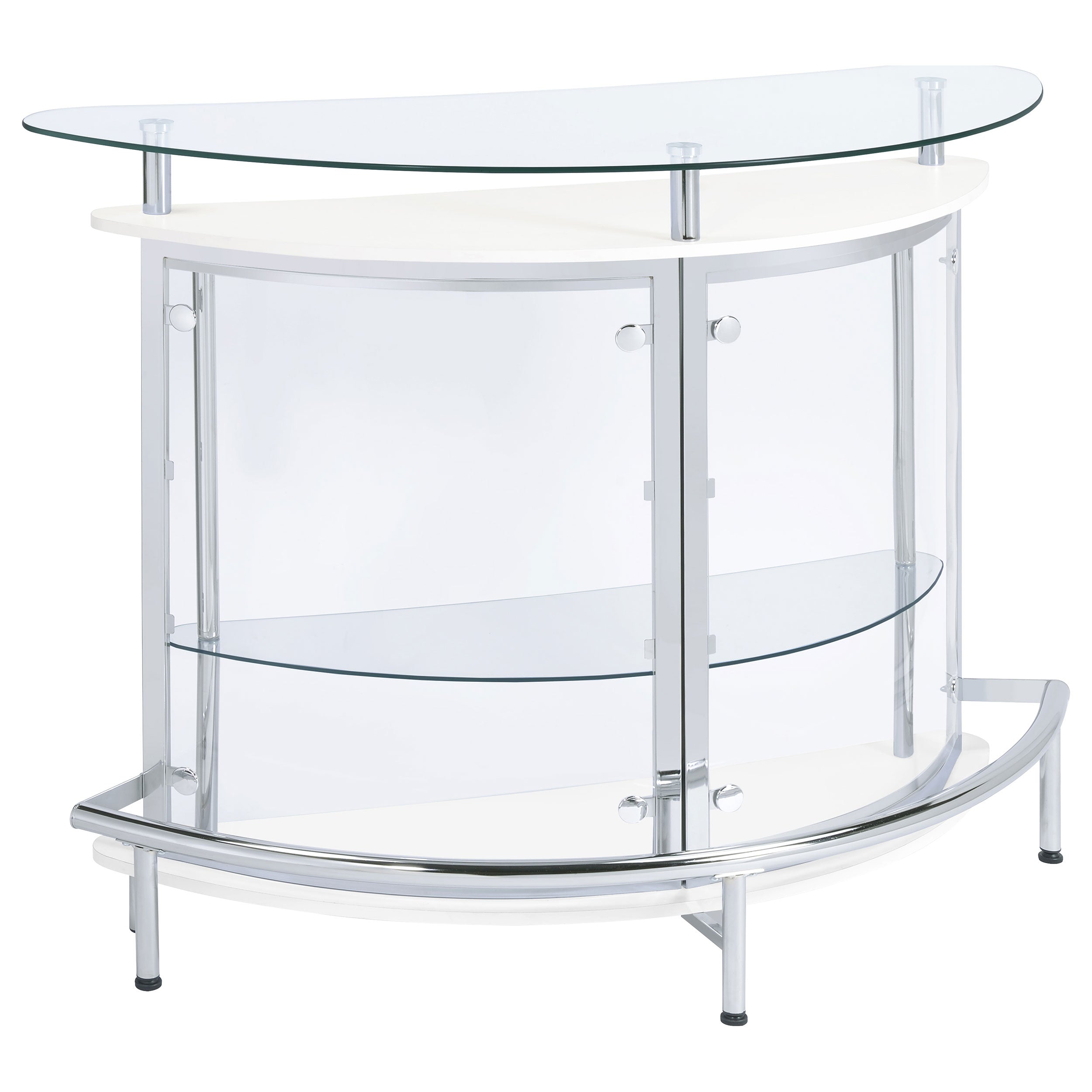 Amarillo Freestanding Glass Top Home Bar Wine Cabinet White-CoasterEssence