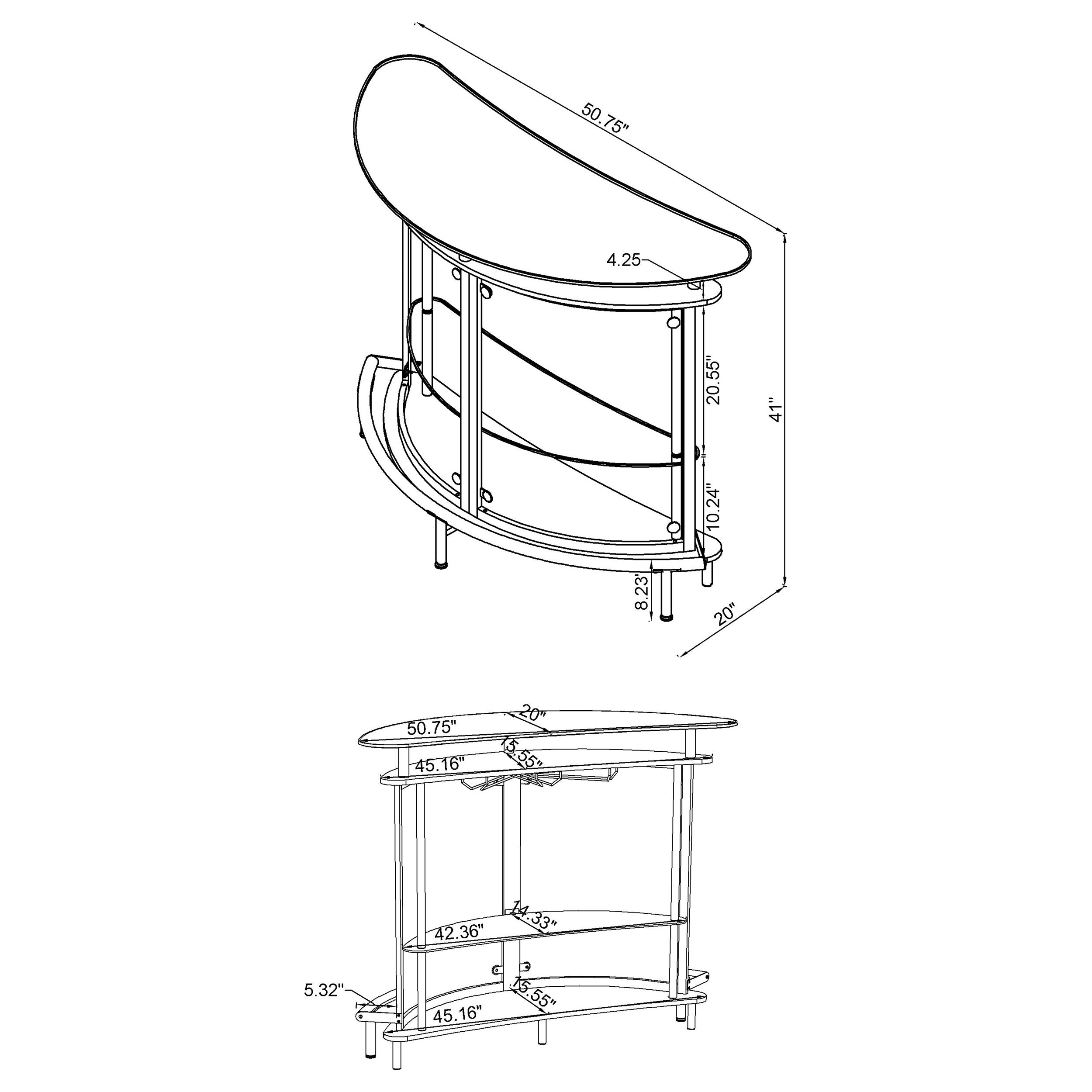 Amarillo Freestanding Glass Top Home Bar Wine Cabinet White-CoasterEssence