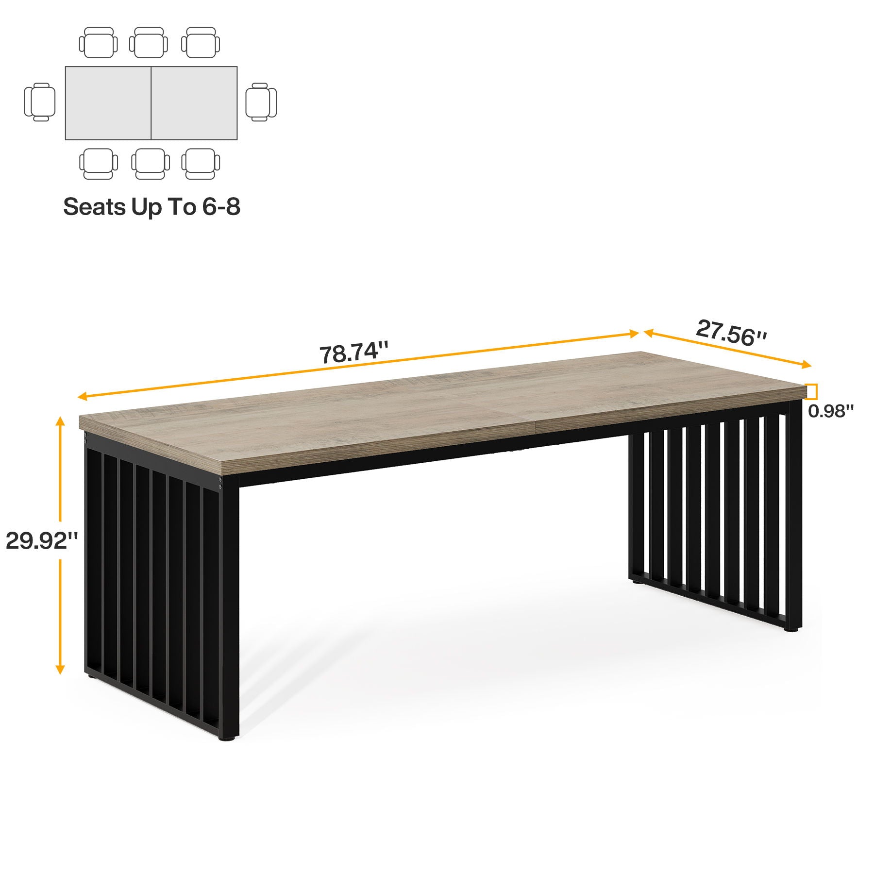 Double Computer Desk For 2 Person, Extra Long Workstation