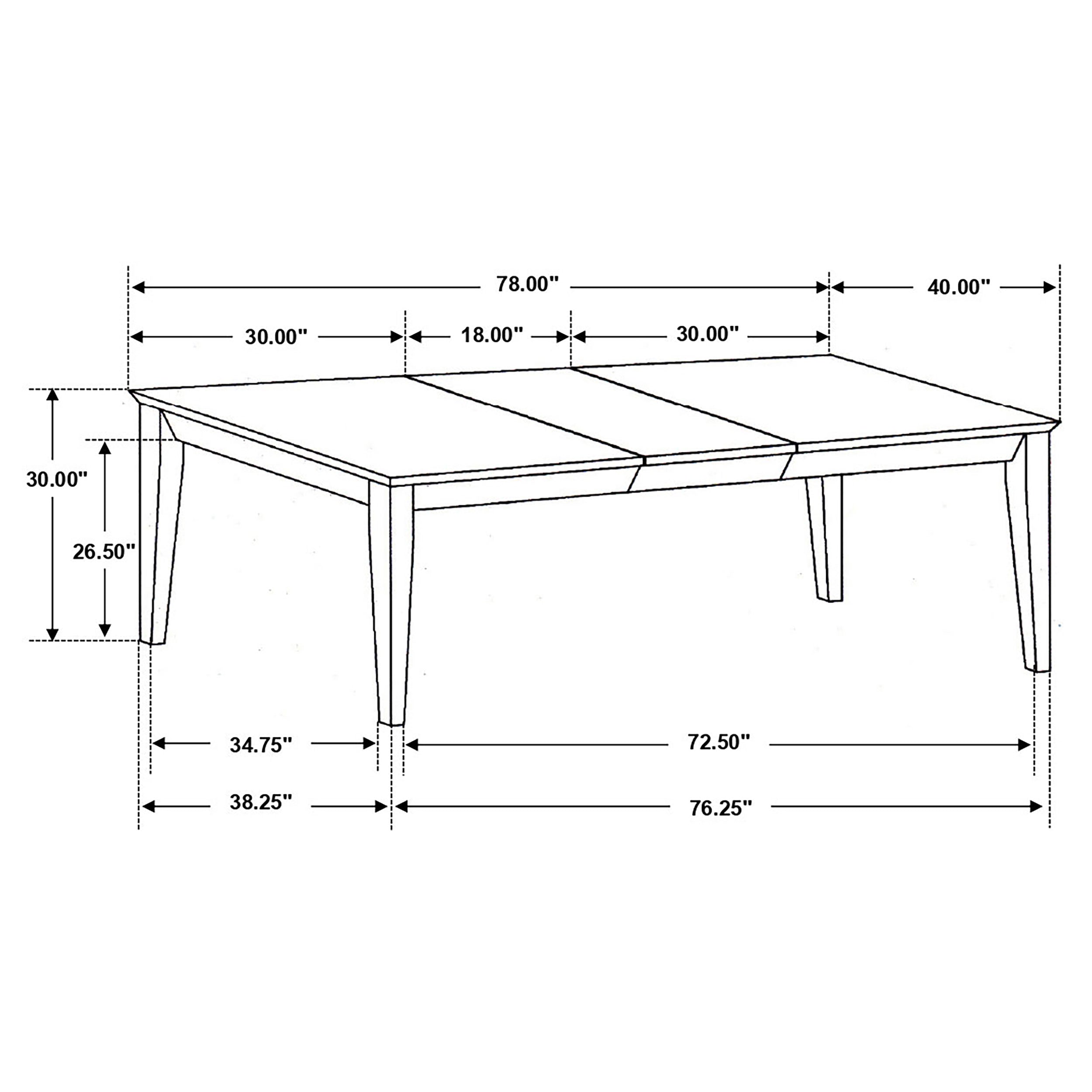 Louise Rectangular 78-inch Extension Leaf Dining Table Black-CoasterEveryday