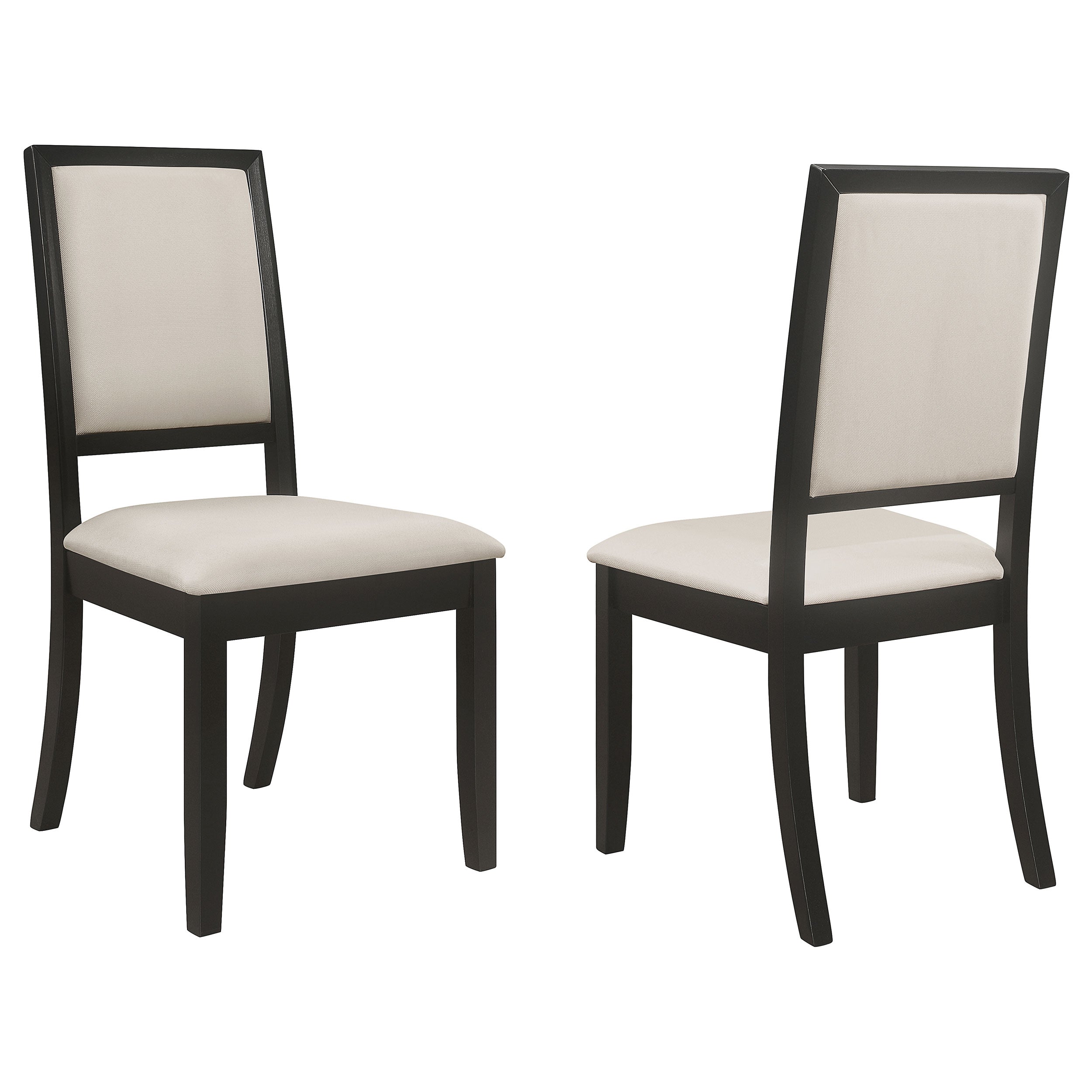 Louise Upholstered Wood Dining Side Chair Black (Set of 2)-CoasterEveryday