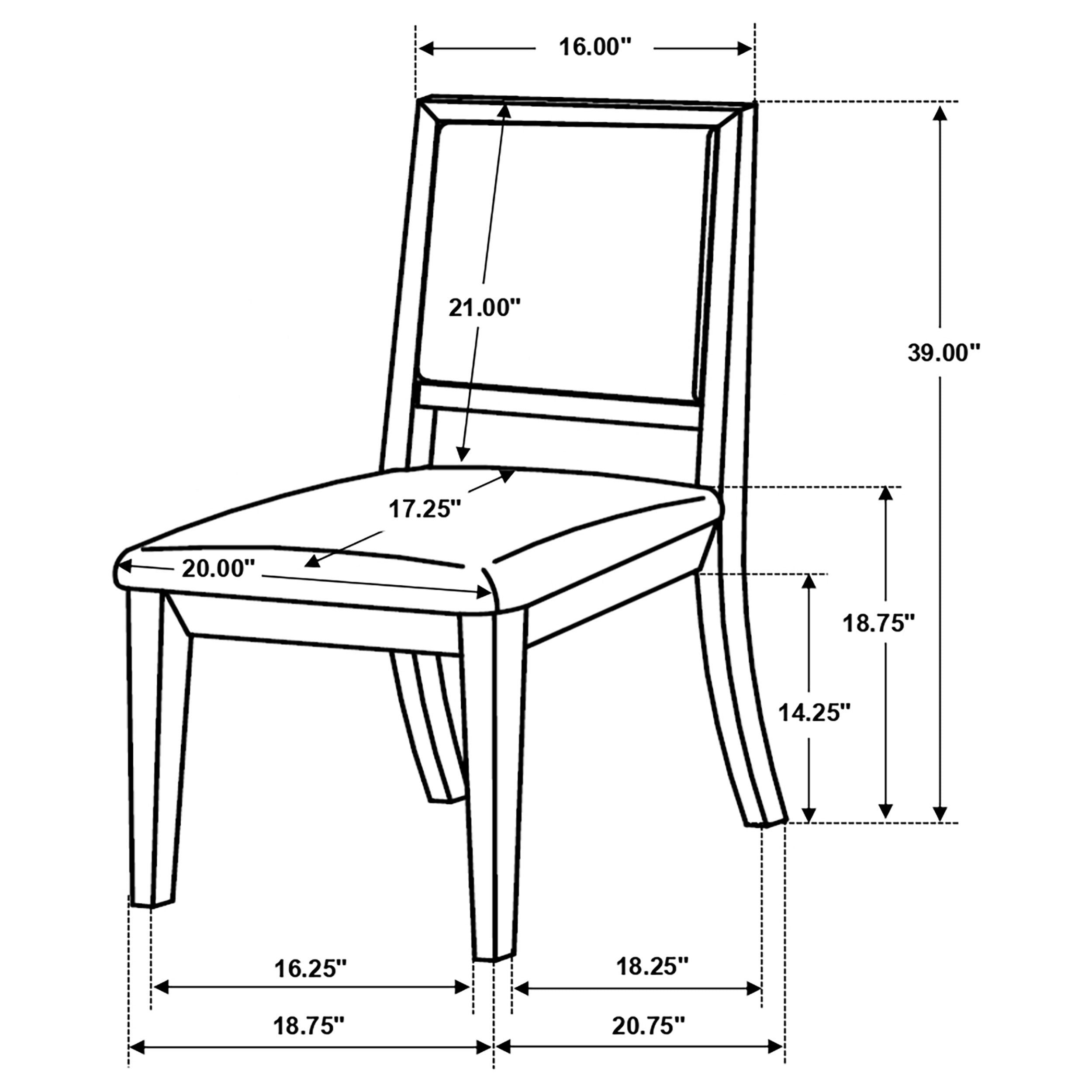 Louise Upholstered Wood Dining Side Chair Black (Set of 2)-CoasterEveryday