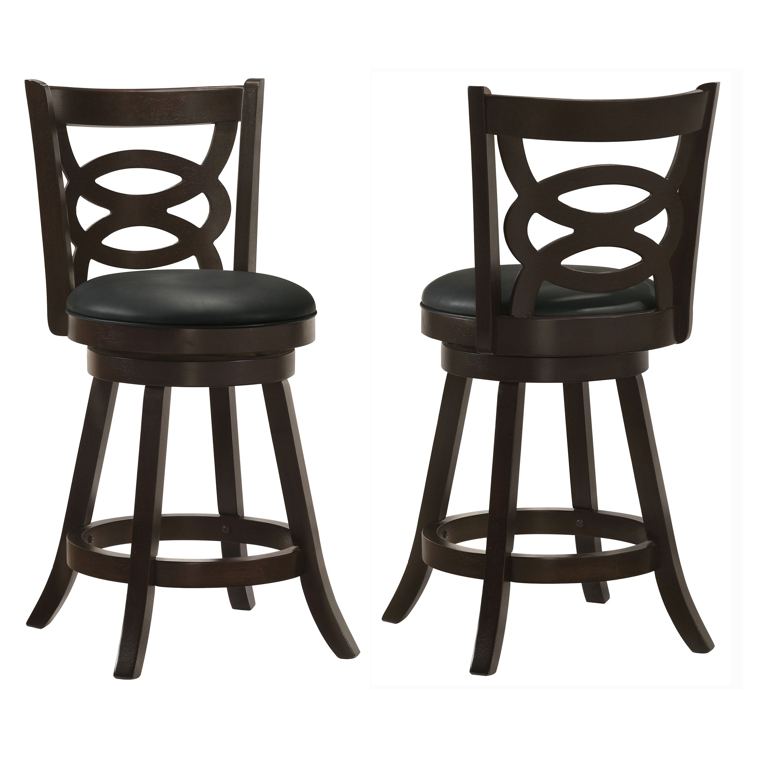 Calecita Wood Swivel Counter Stool Cappuccino (Set of 2)-CoasterEssence
