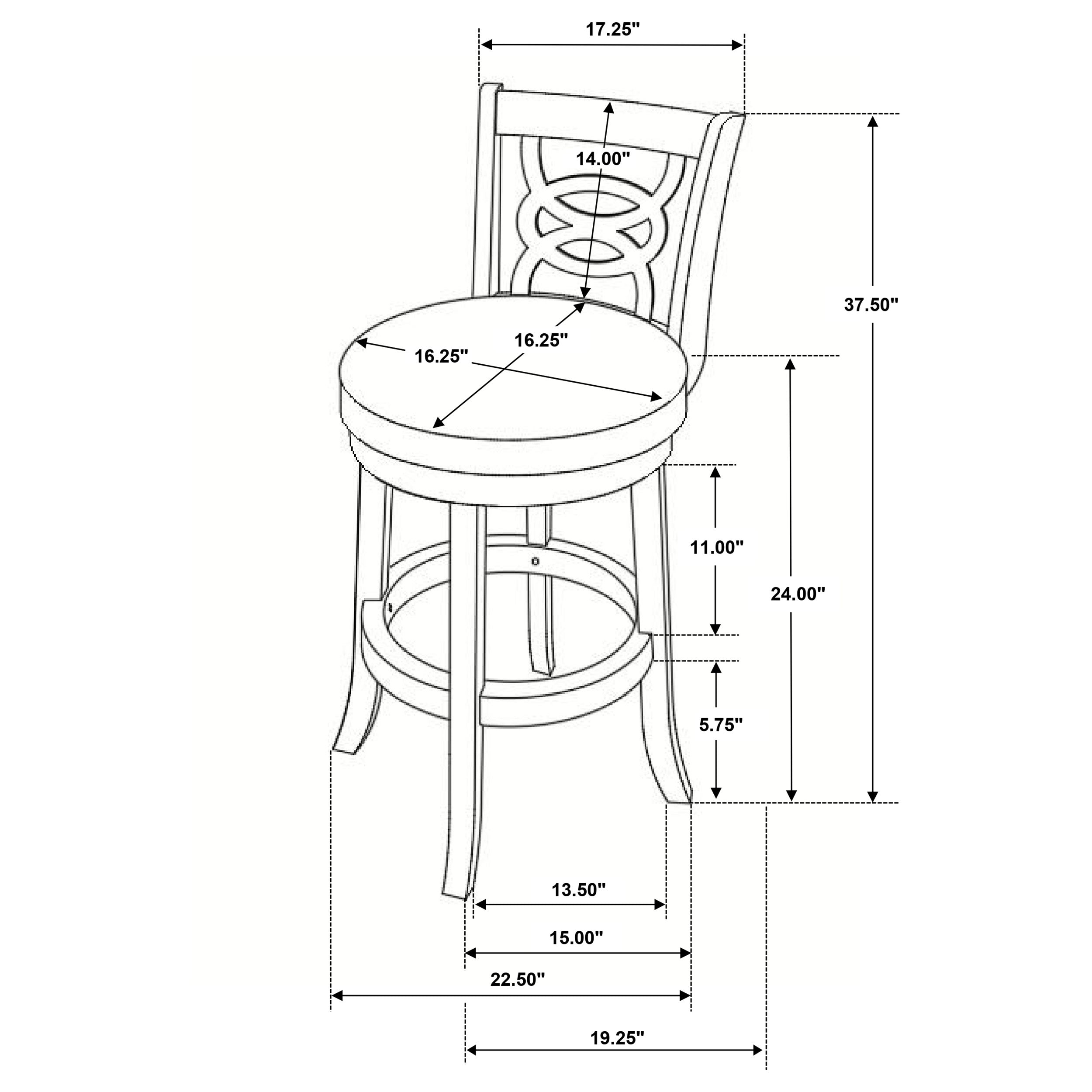 Calecita Wood Swivel Counter Stool Cappuccino (Set of 2)-CoasterEssence