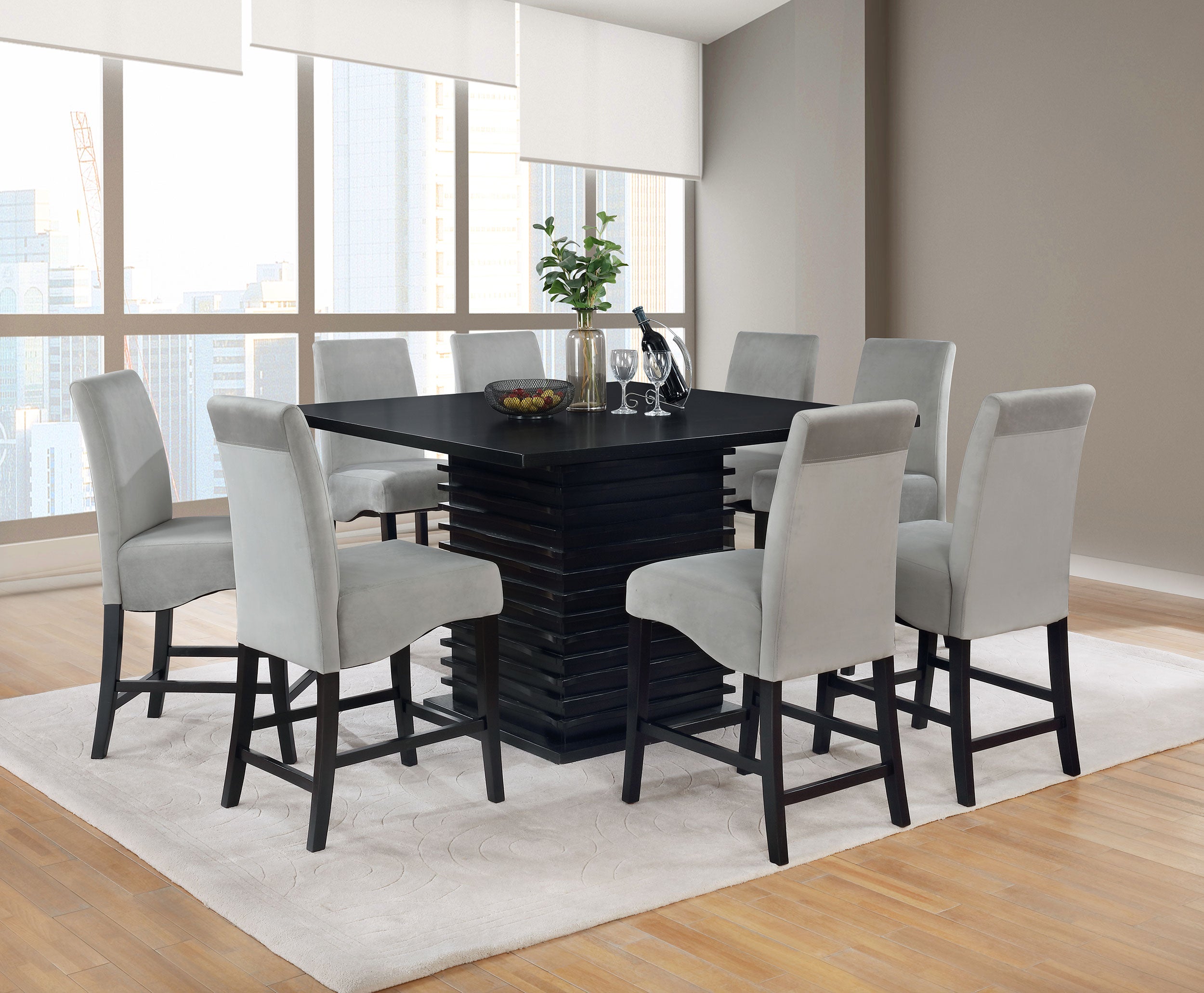 Stanton Square 54-inch Counter Height Dining Table Black-CoasterEssence